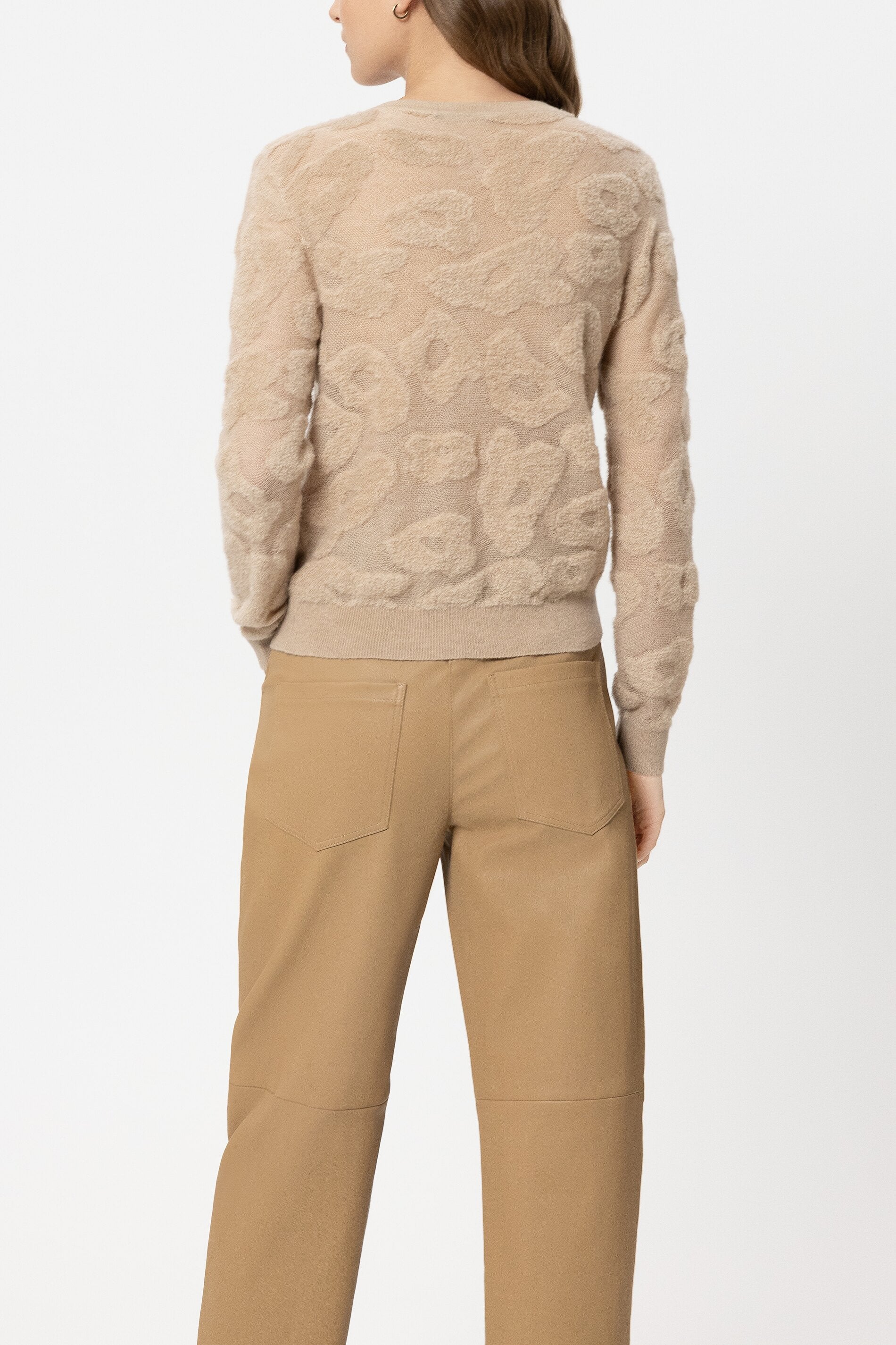 Cardigan mit Leo-Pattern - soft camel - Standard | Model Rück