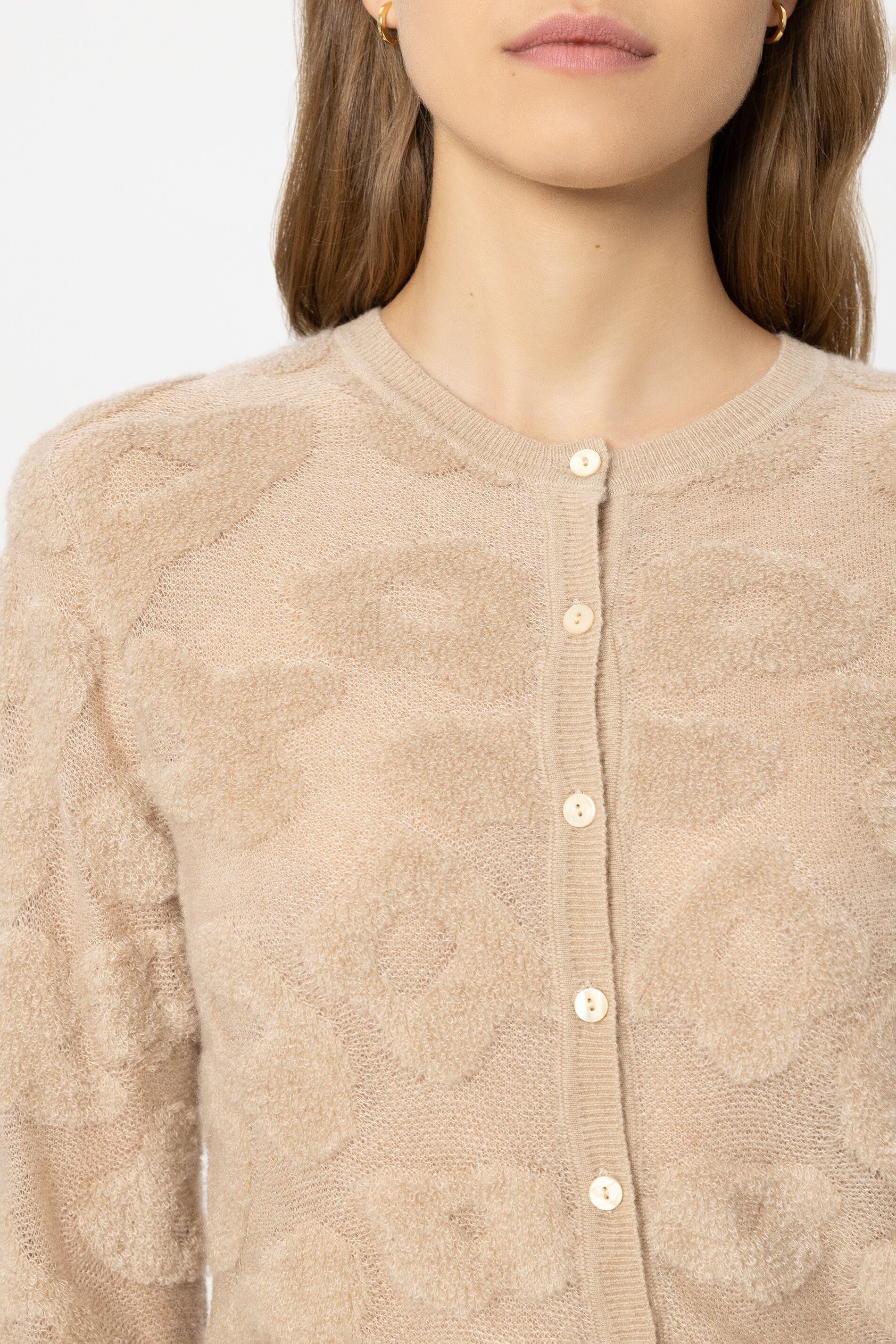 Cardigan mit Leo-Pattern - soft camel - Standard | Model Detail