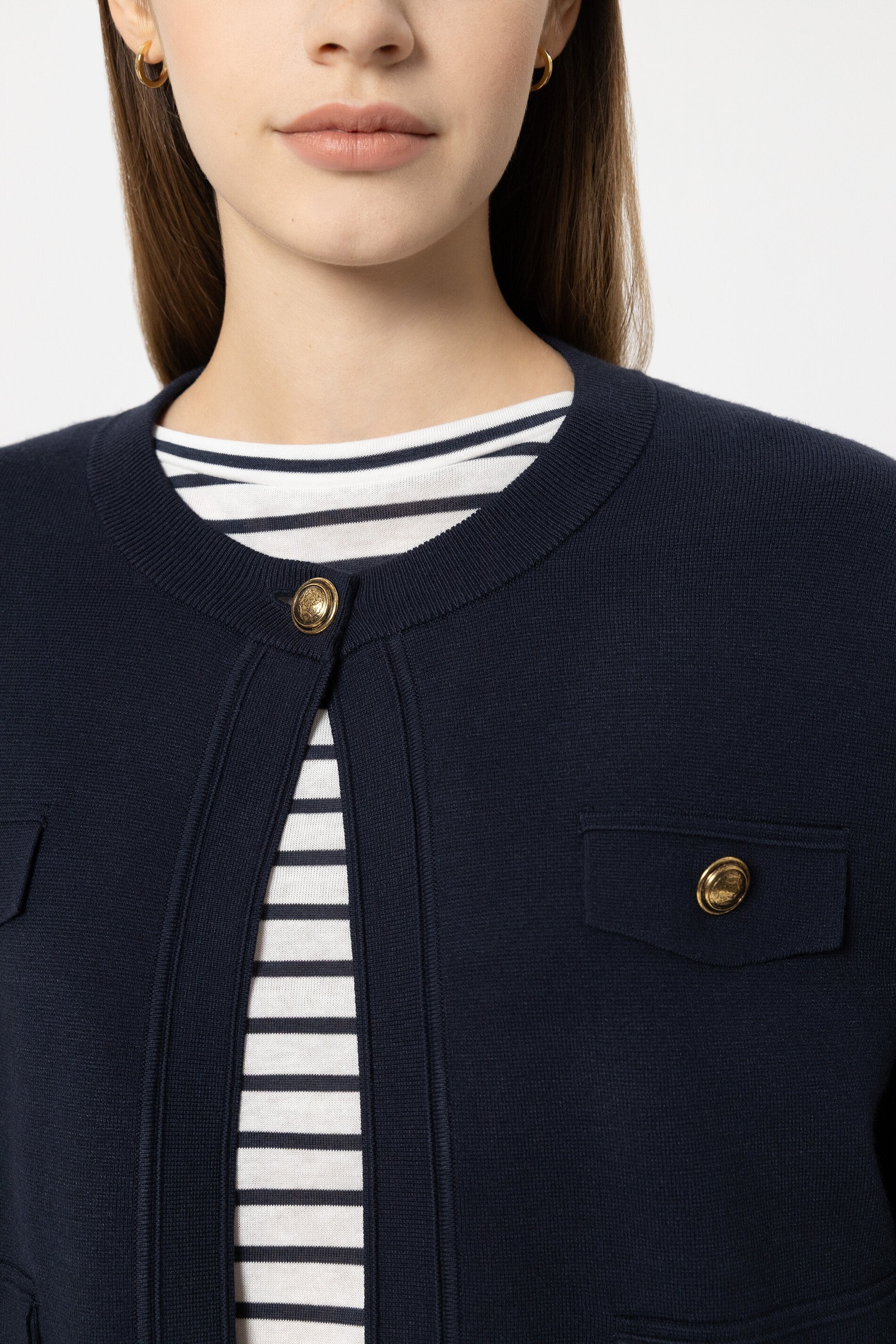 Feinstrick-Blouson - navy blue - Standard | Model Detail