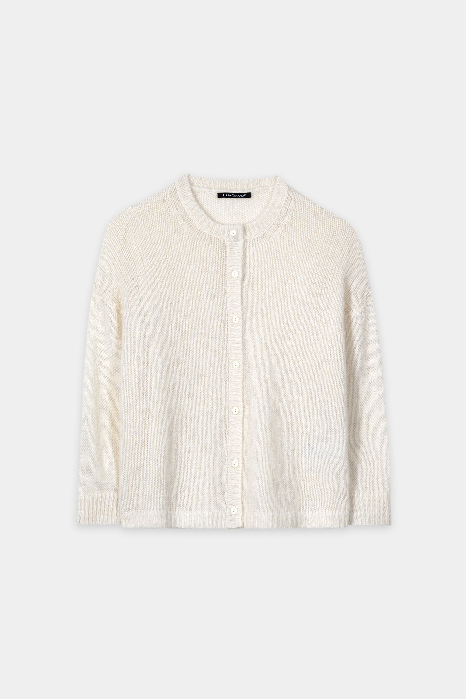 Cardigan made from alpaca mix - milk - Standard