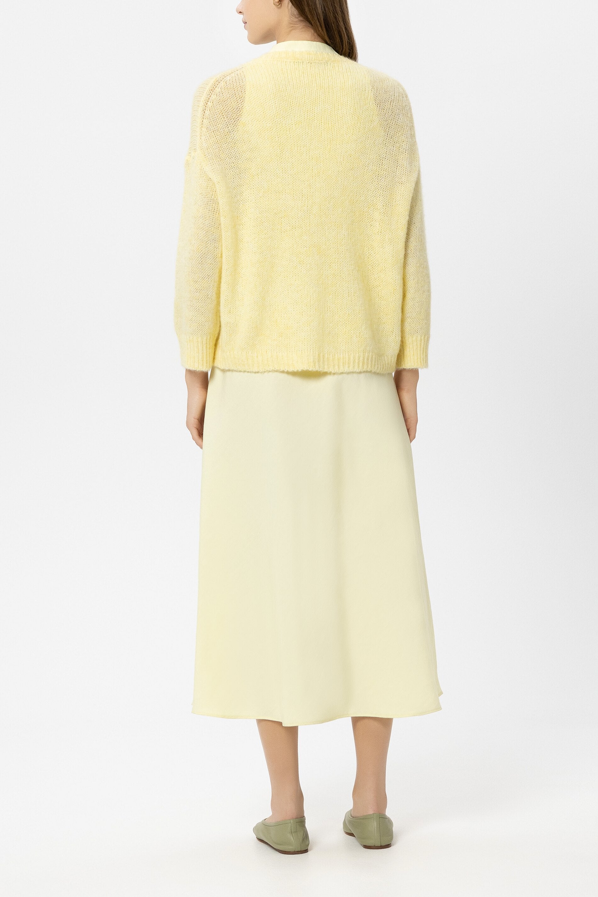 Cardigan made from alpaca mix - citron - Standard