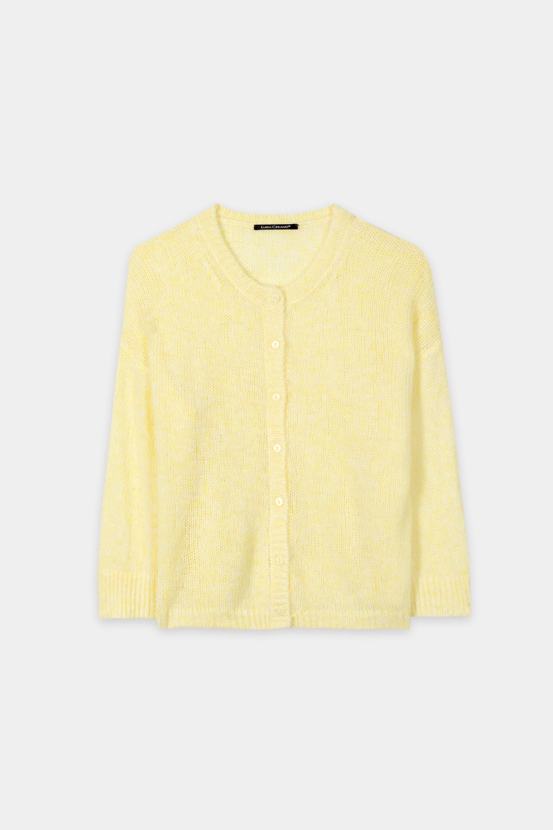 Cardigan made from alpaca mix - citron - Standard