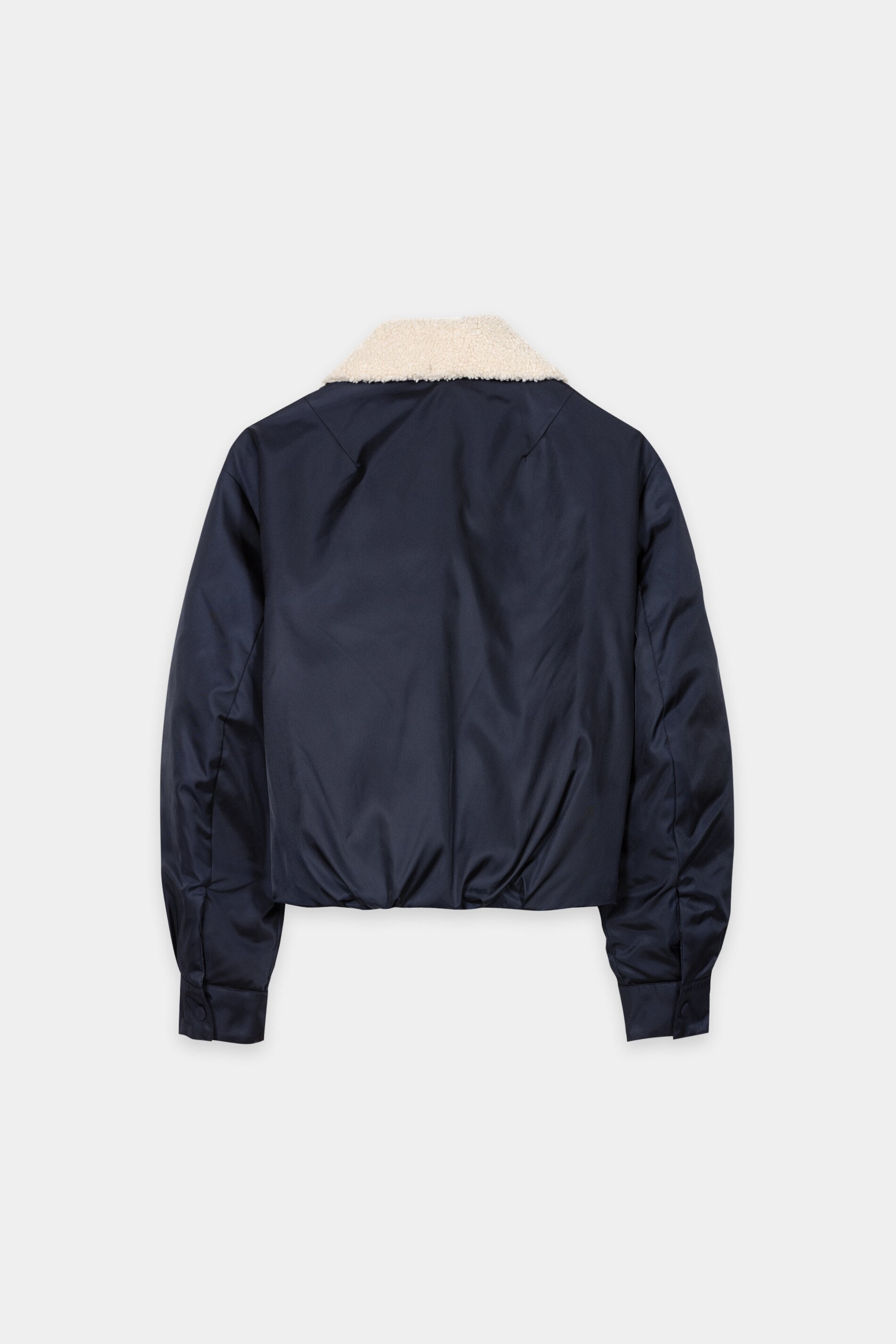 Wendbarer Daunenblouson - navy blue - mit Pelzkragen | Artikel Rück