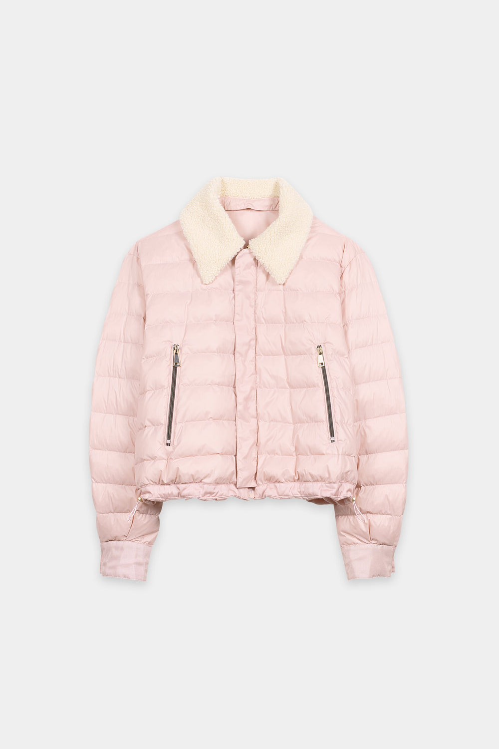 Outdoor down blouson - creamy blush - with fur collar