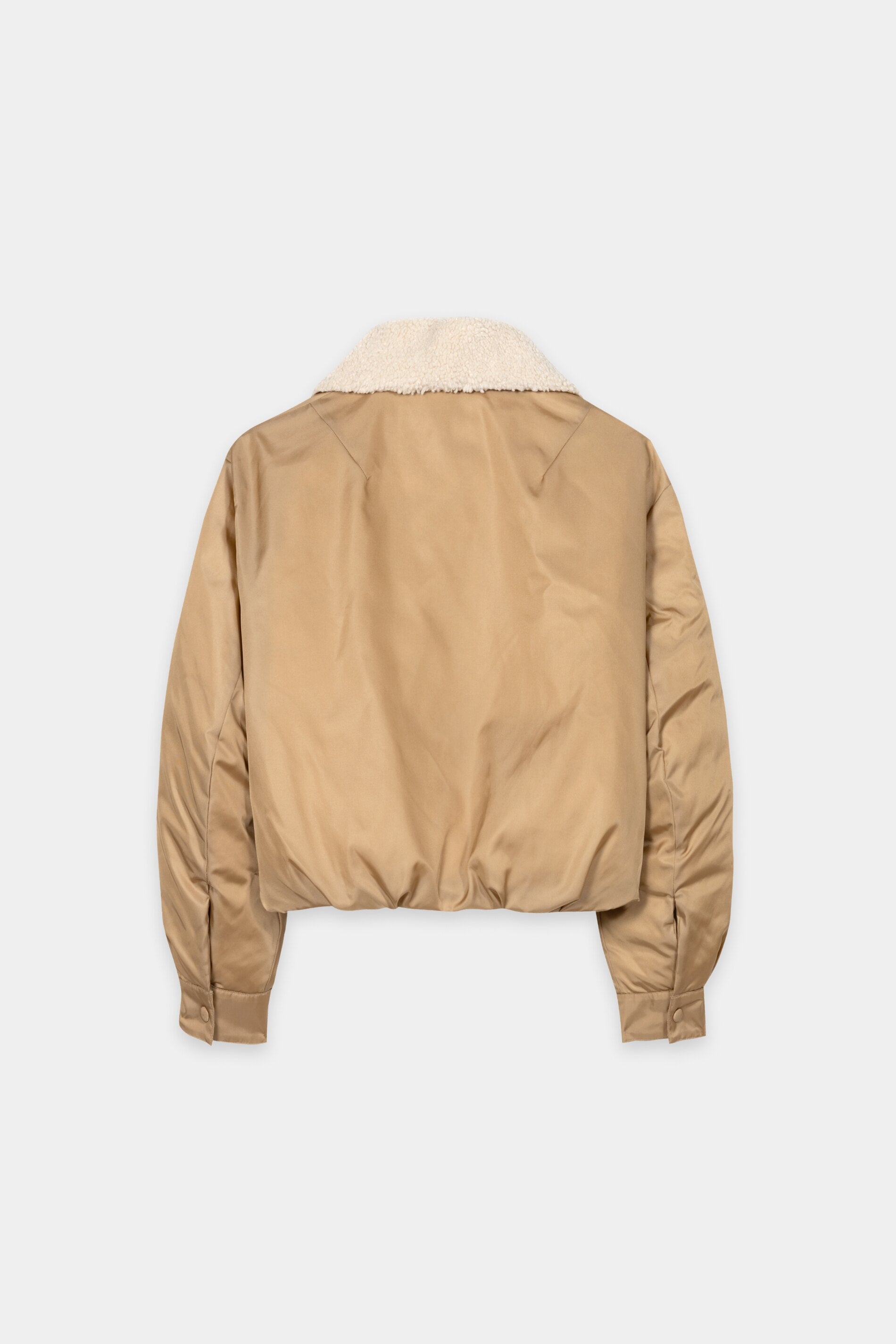 Outdoor-Daunenblouson - golden camel - mit Pelzkragen | Artikel Rück