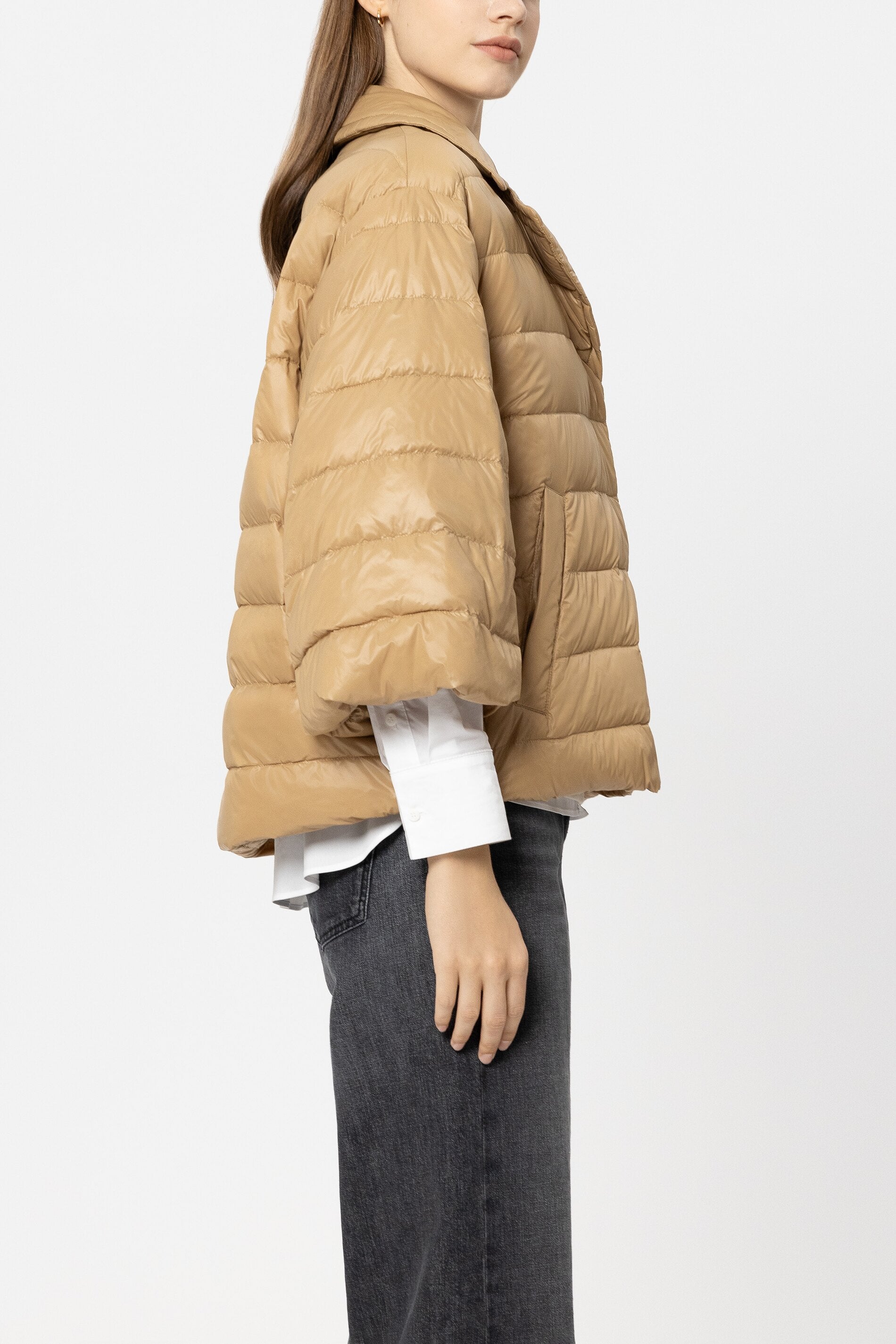 Outdoor-Capejacke - golden camel - Standard | Model Seite