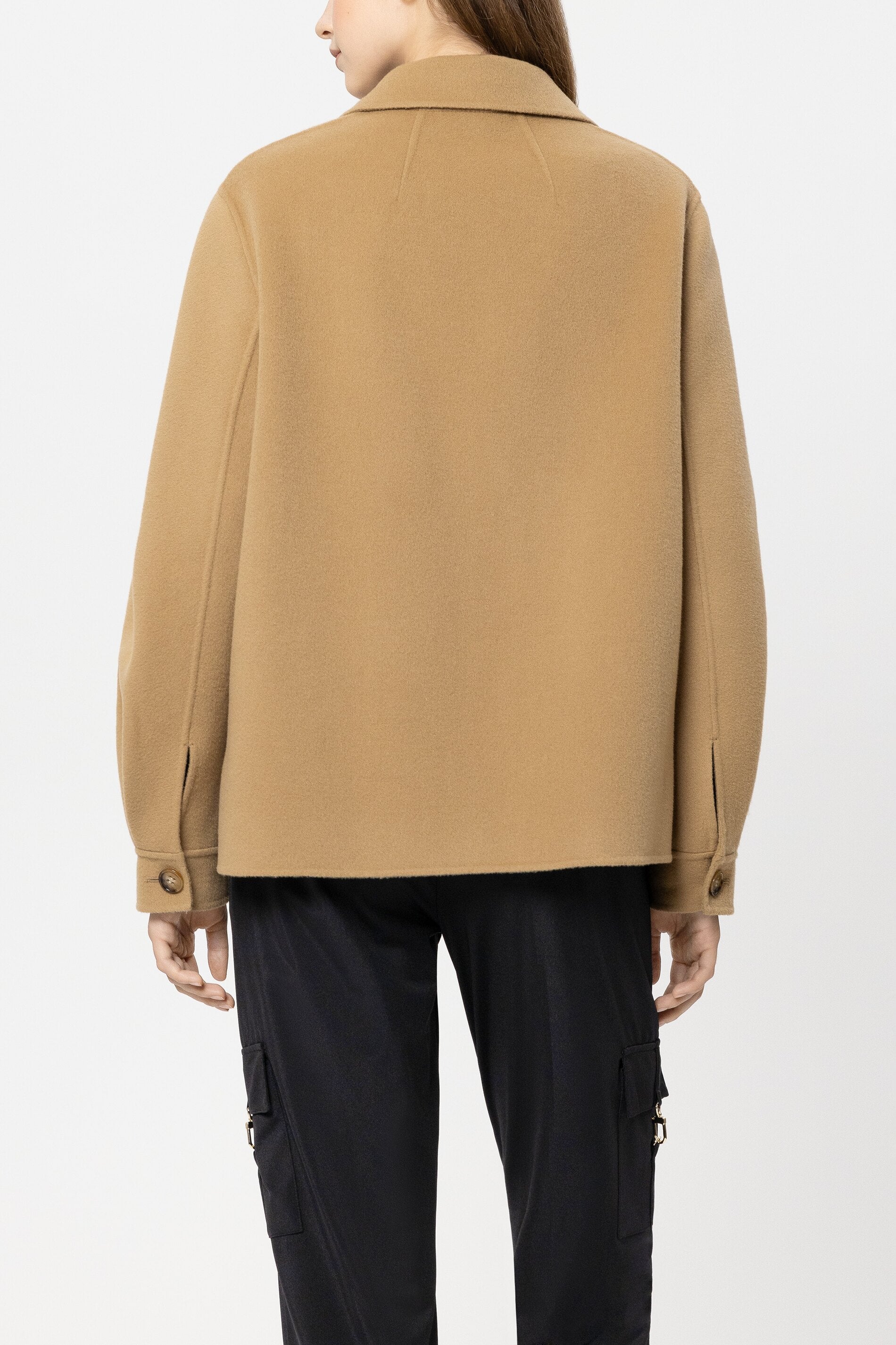 Doubleface-Hemdjacke - golden camel - Standard | Model Rück