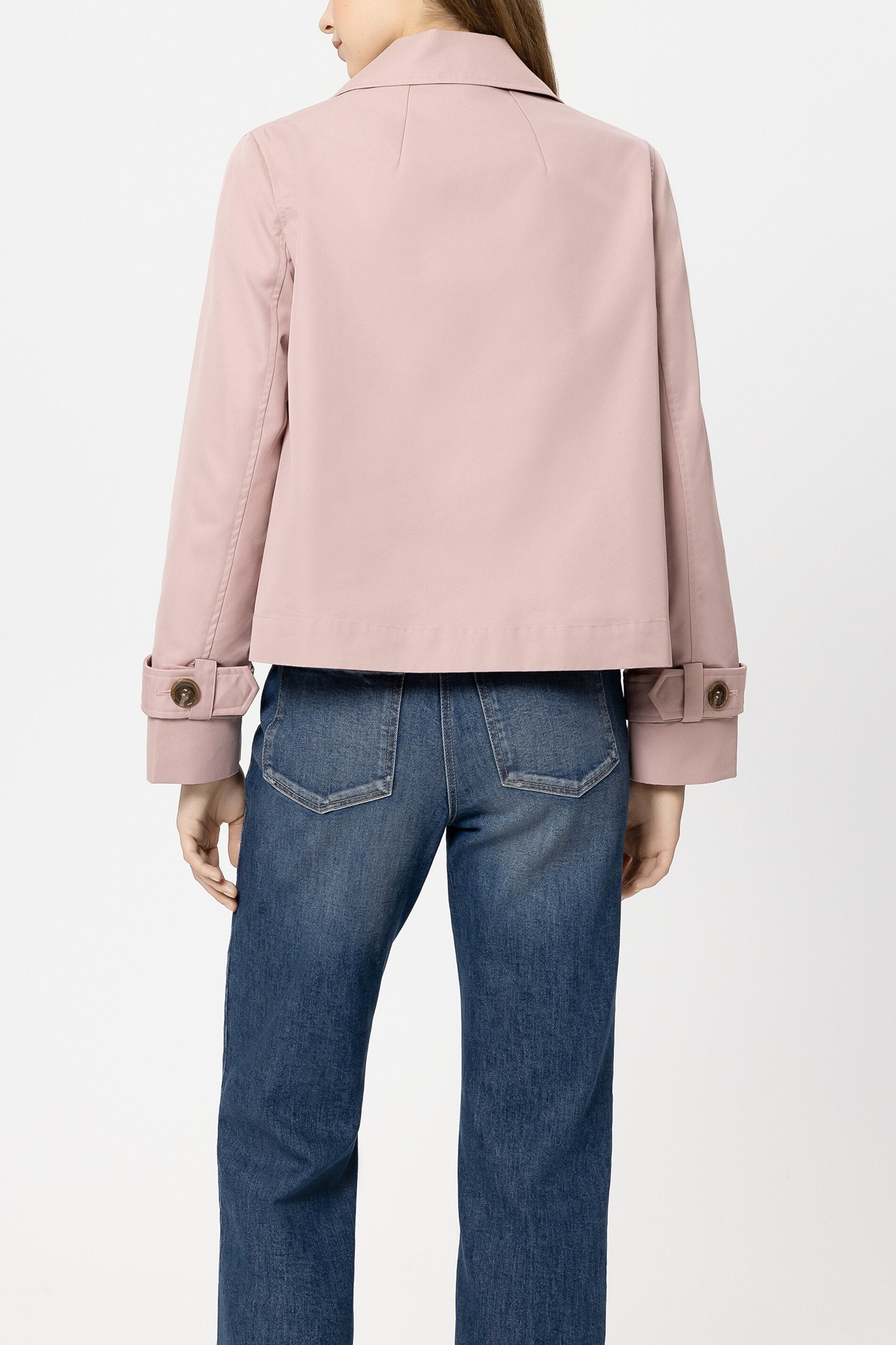 Gabardine-Trenchjacke - dusty blush - Standard | Model Rück