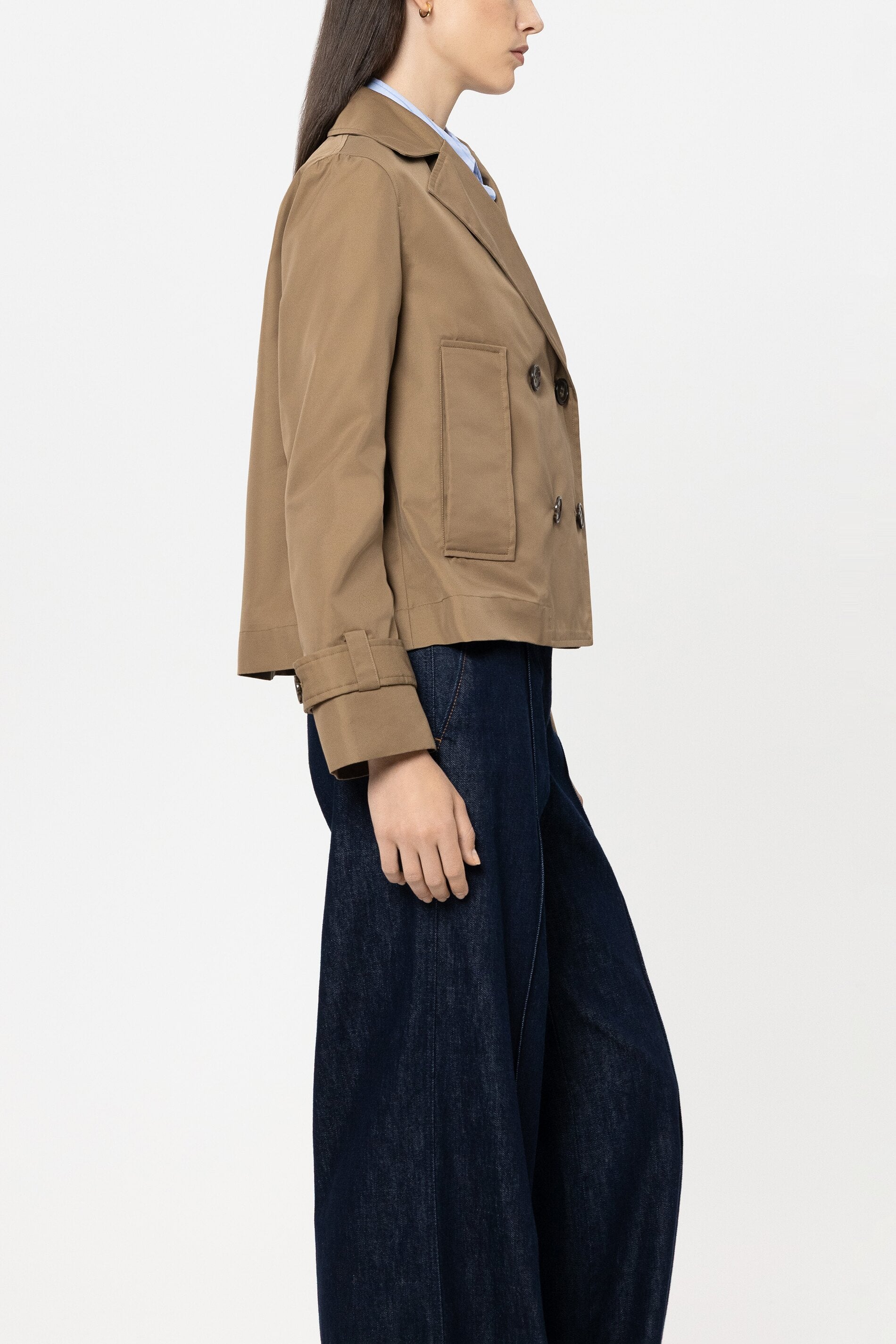 Gabardine-Trenchjacke - tobacco - Standard | Model Seite