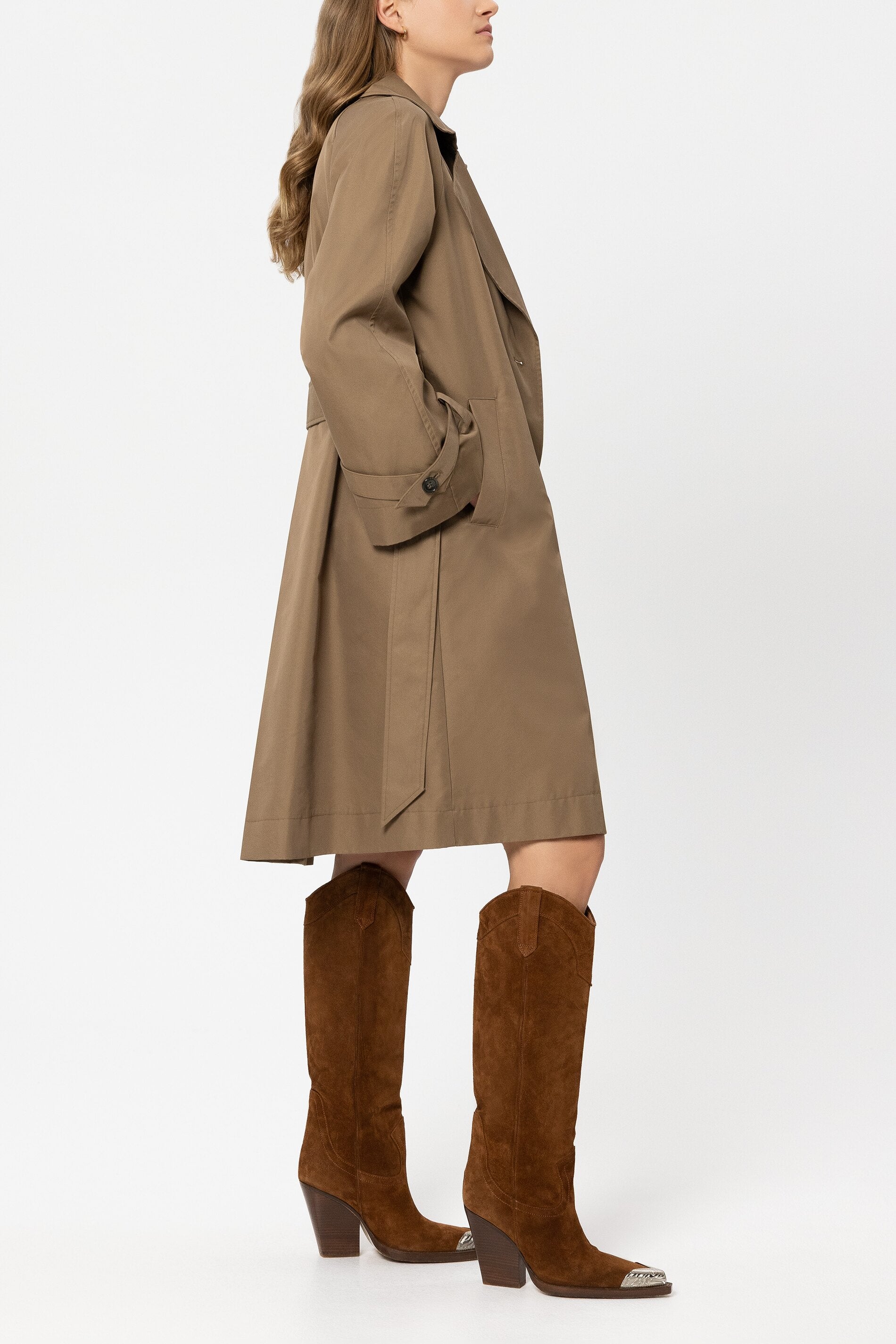 Gabardine trench coat - tobacco - Standard