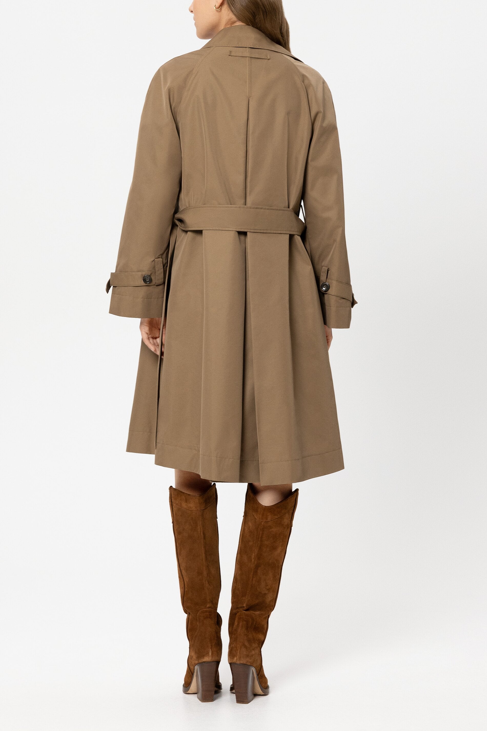 Gabardine-Trenchmantel - tobacco - Standard | Model Rück