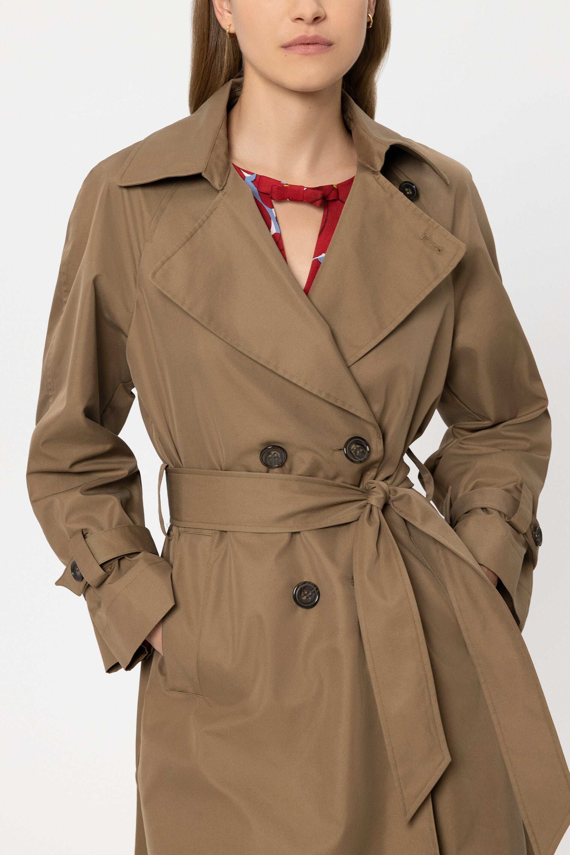 Gabardine trench coat - tobacco - Standard