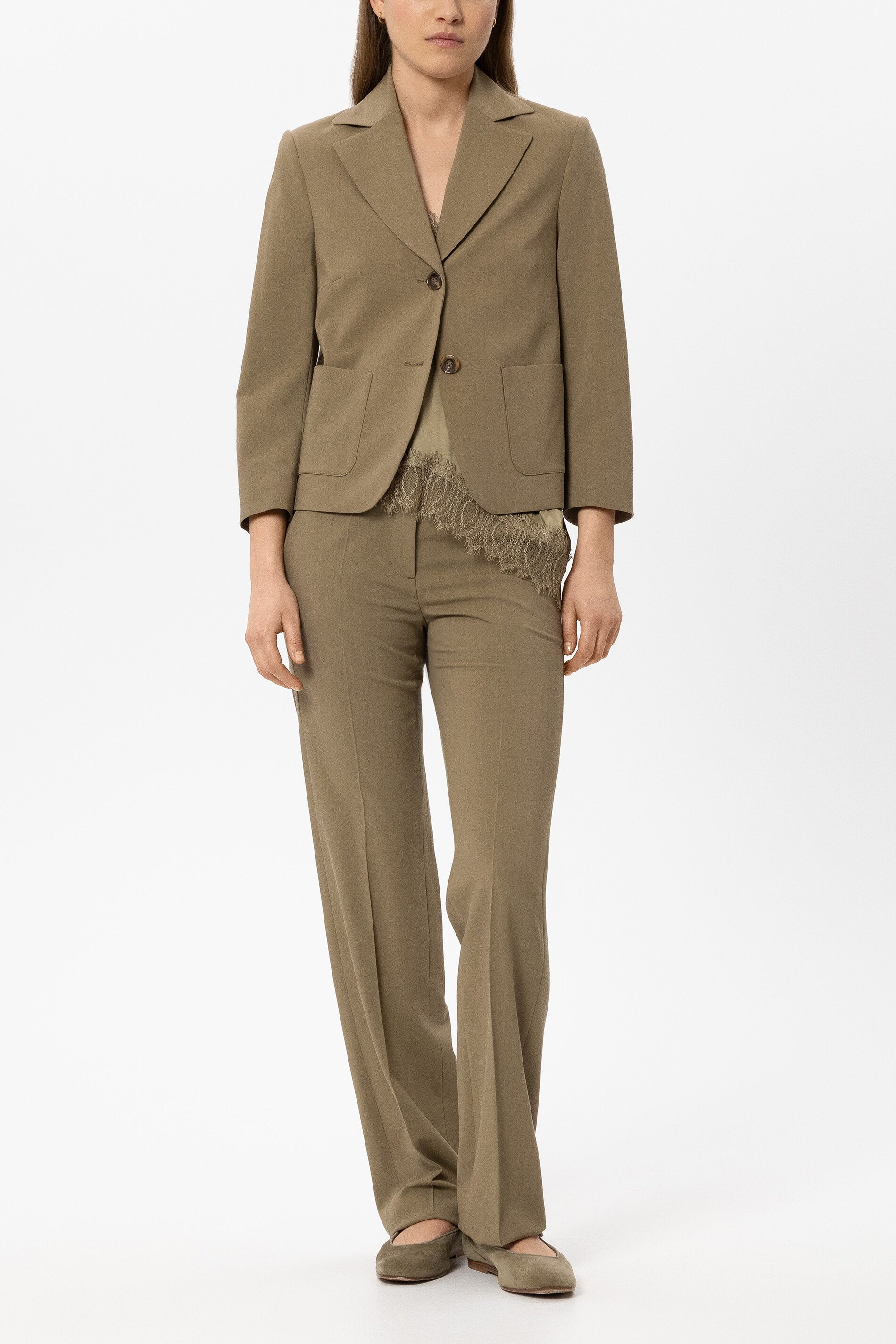 Canvas-Blazer - salbei - Standard | Model Front