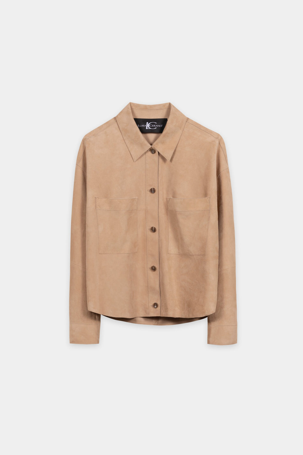 Veloursleder-Hemdjacke - nude - Standard