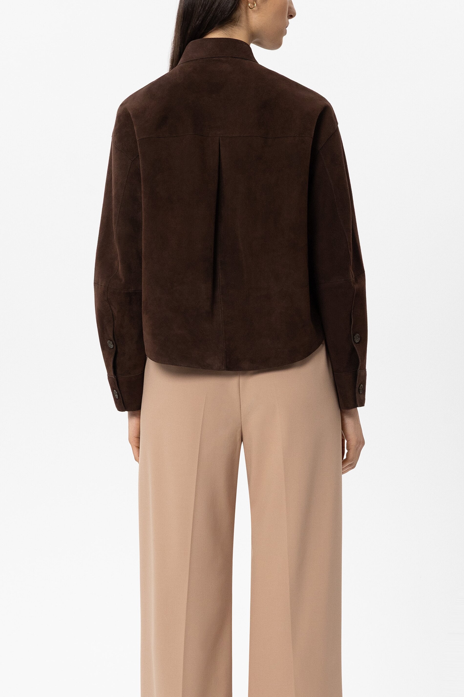 Veloursleder-Hemdjacke - marone - Standard | Model Rück