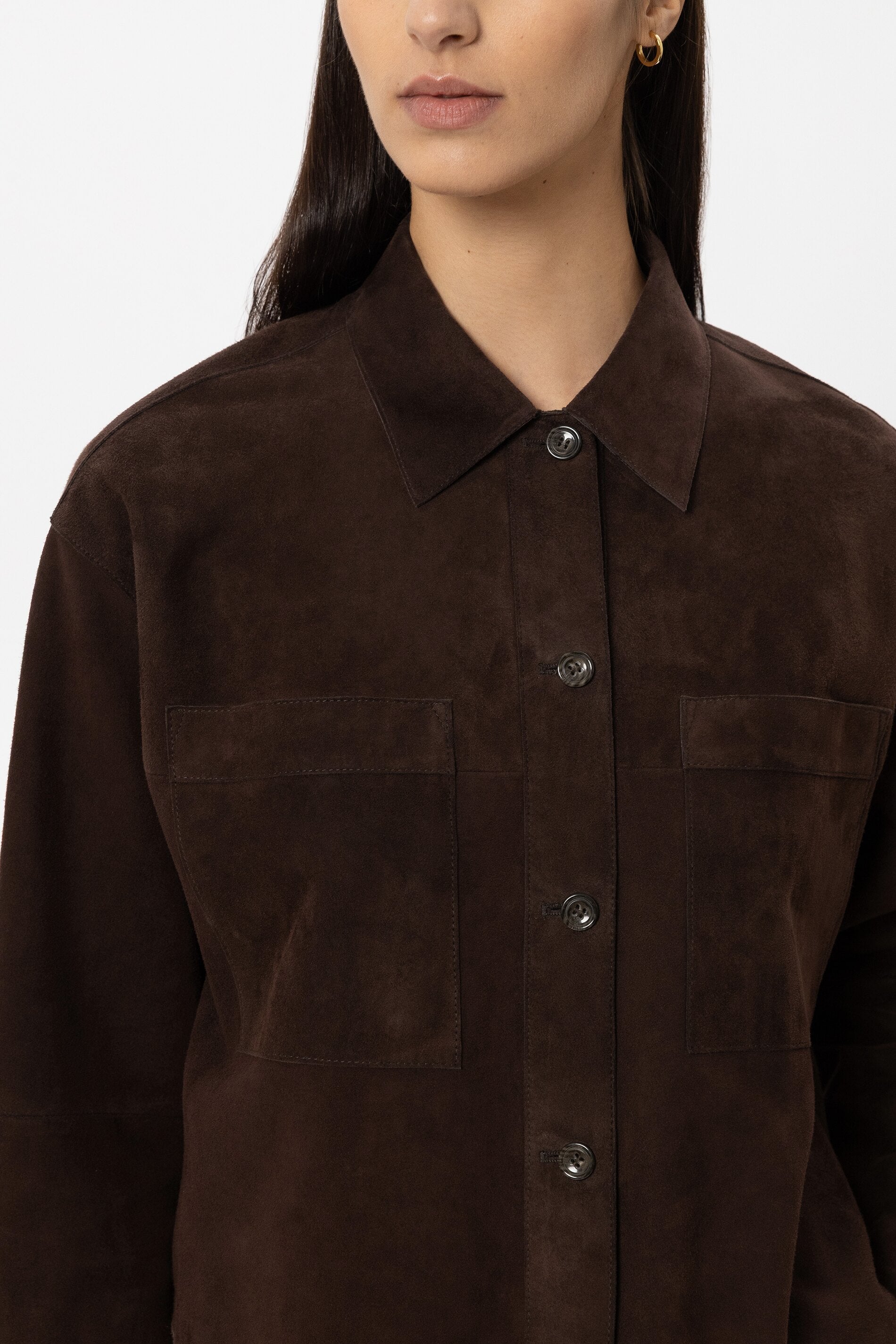 Veloursleder-Hemdjacke - marone - Standard | Model Detail