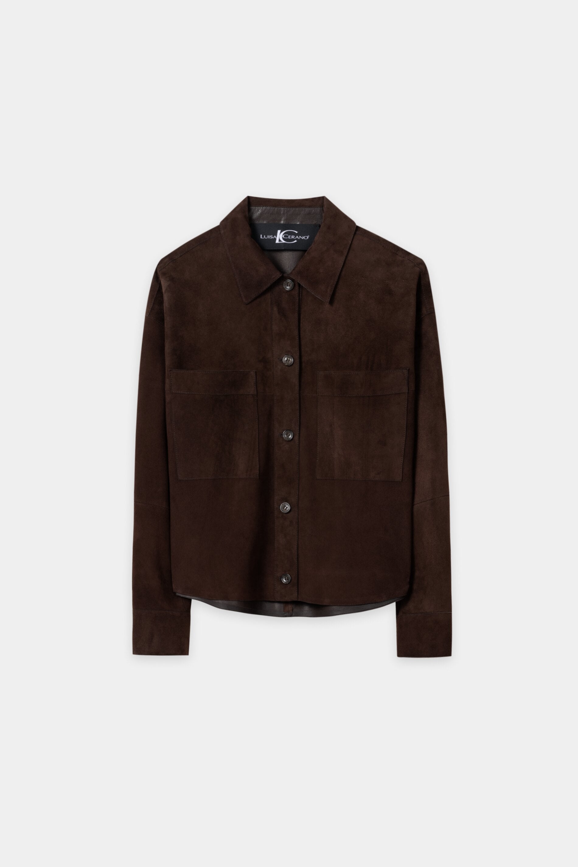 Veloursleder-Hemdjacke - marone - Standard | Artikel Front