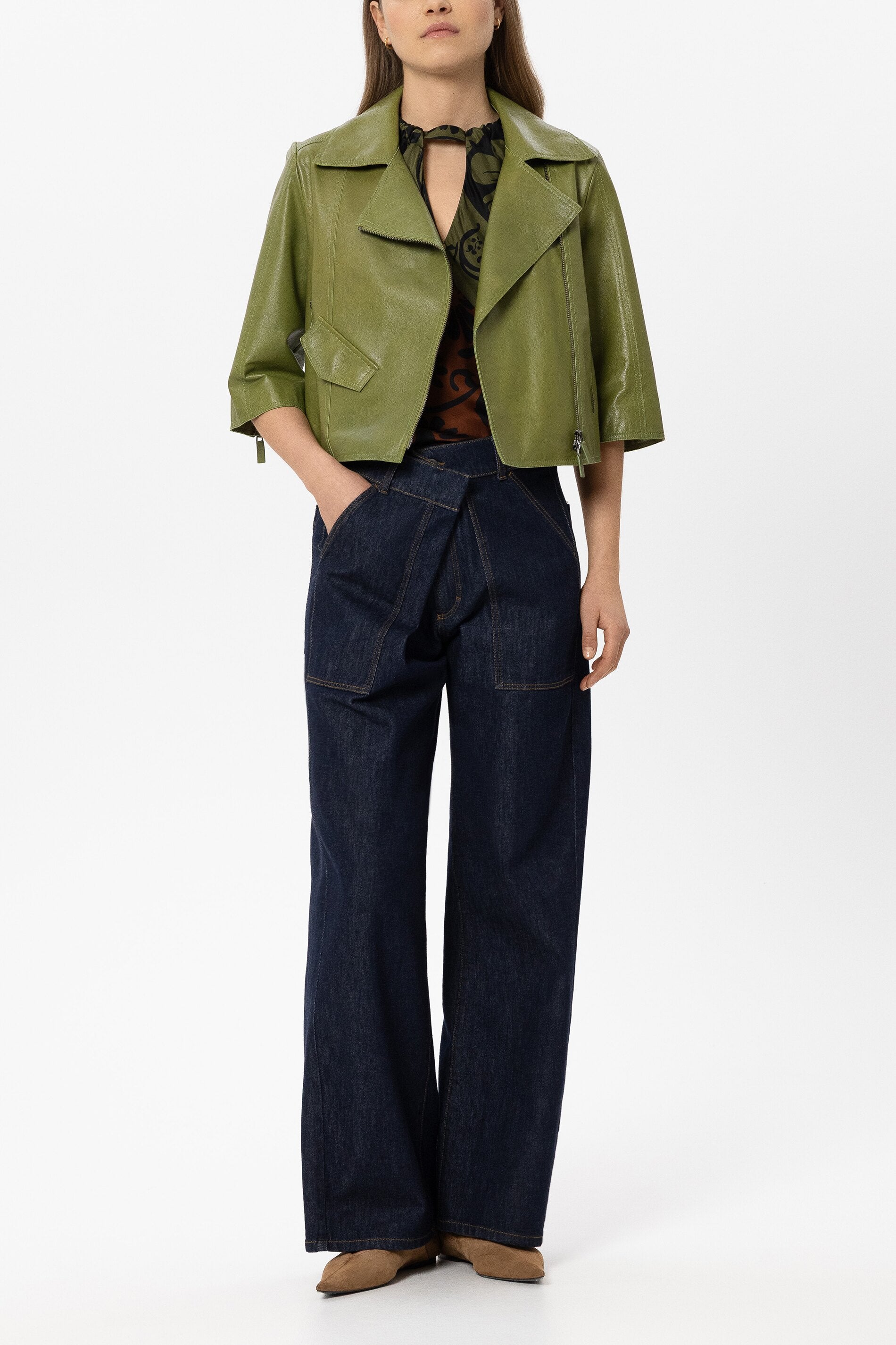 Lammnappa-Lederjacke - multi - Standard | Model Front