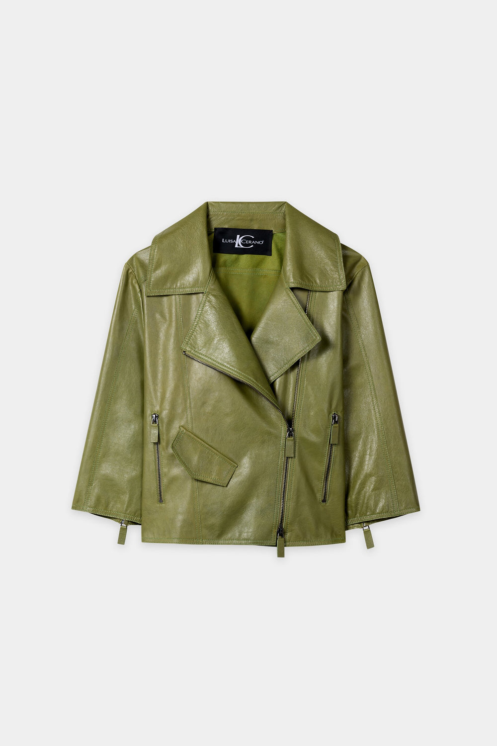 Veste en cuir agneau nappa - multicolore - Standard