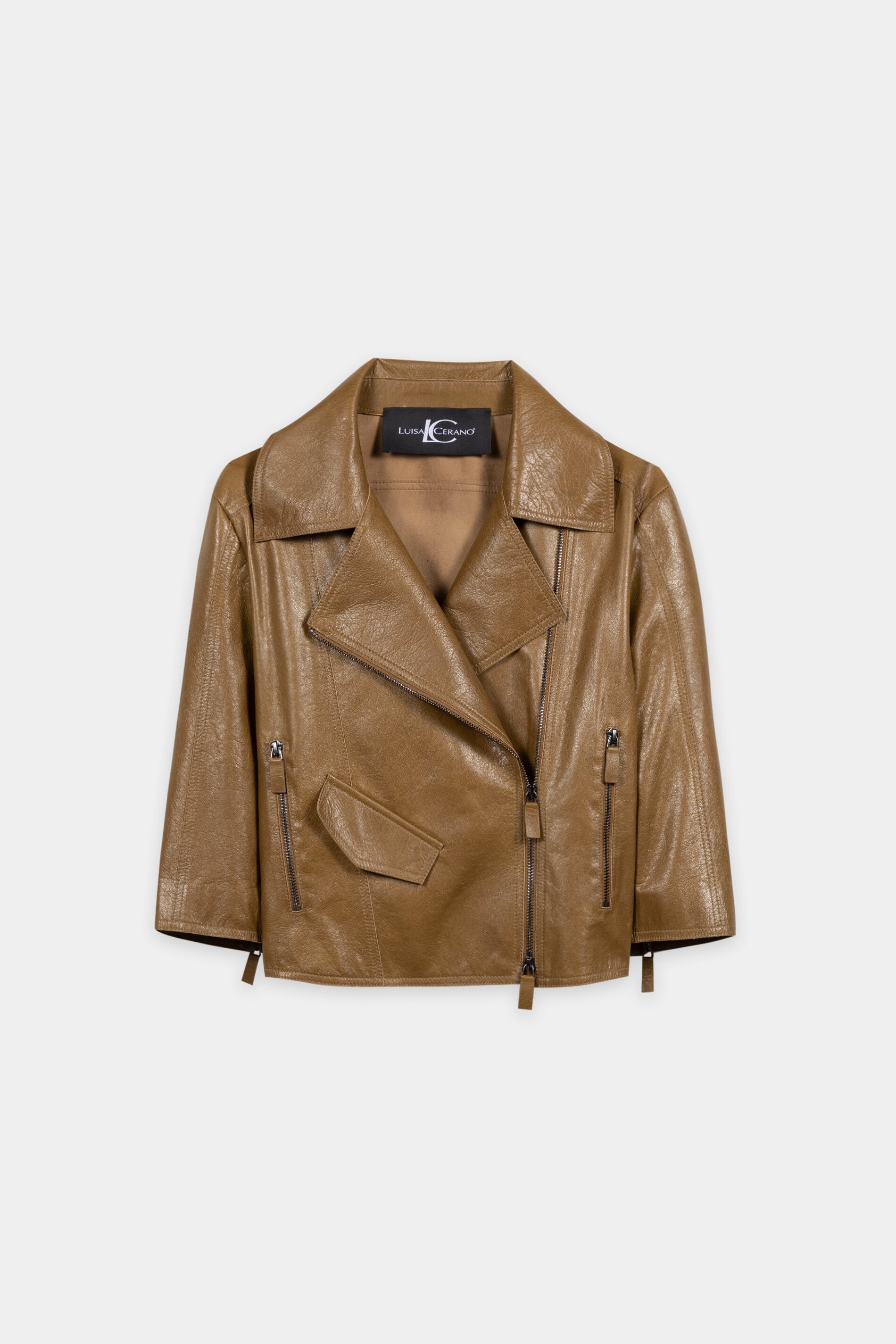 Lammnappa-Lederjacke - olio - Standard | Artikel Front