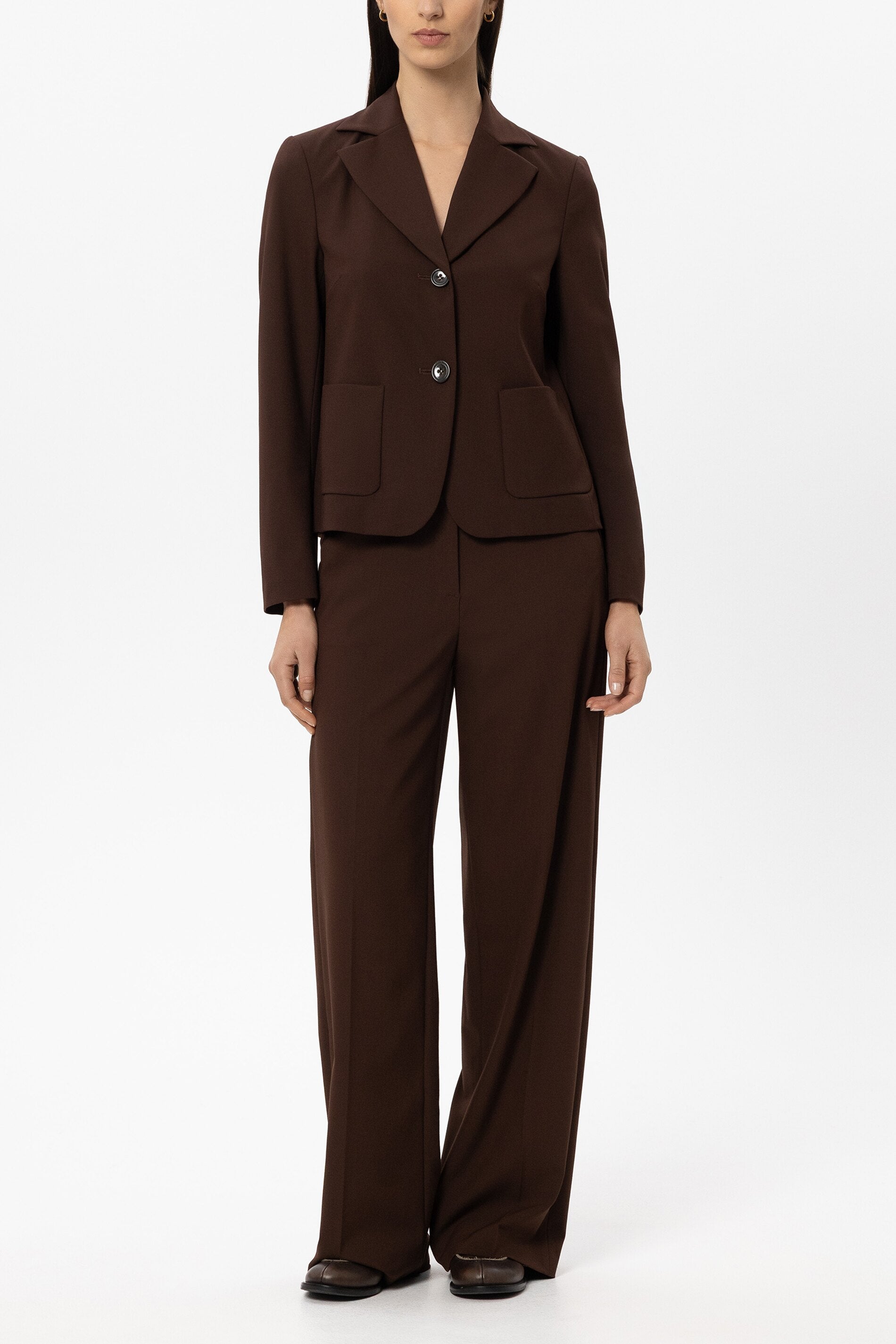 Zwei-Knopf-Blazer - marone - Standard | Model Front