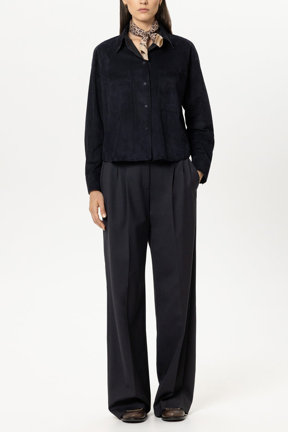 Suede overshirt jacket - winter navy - Standard