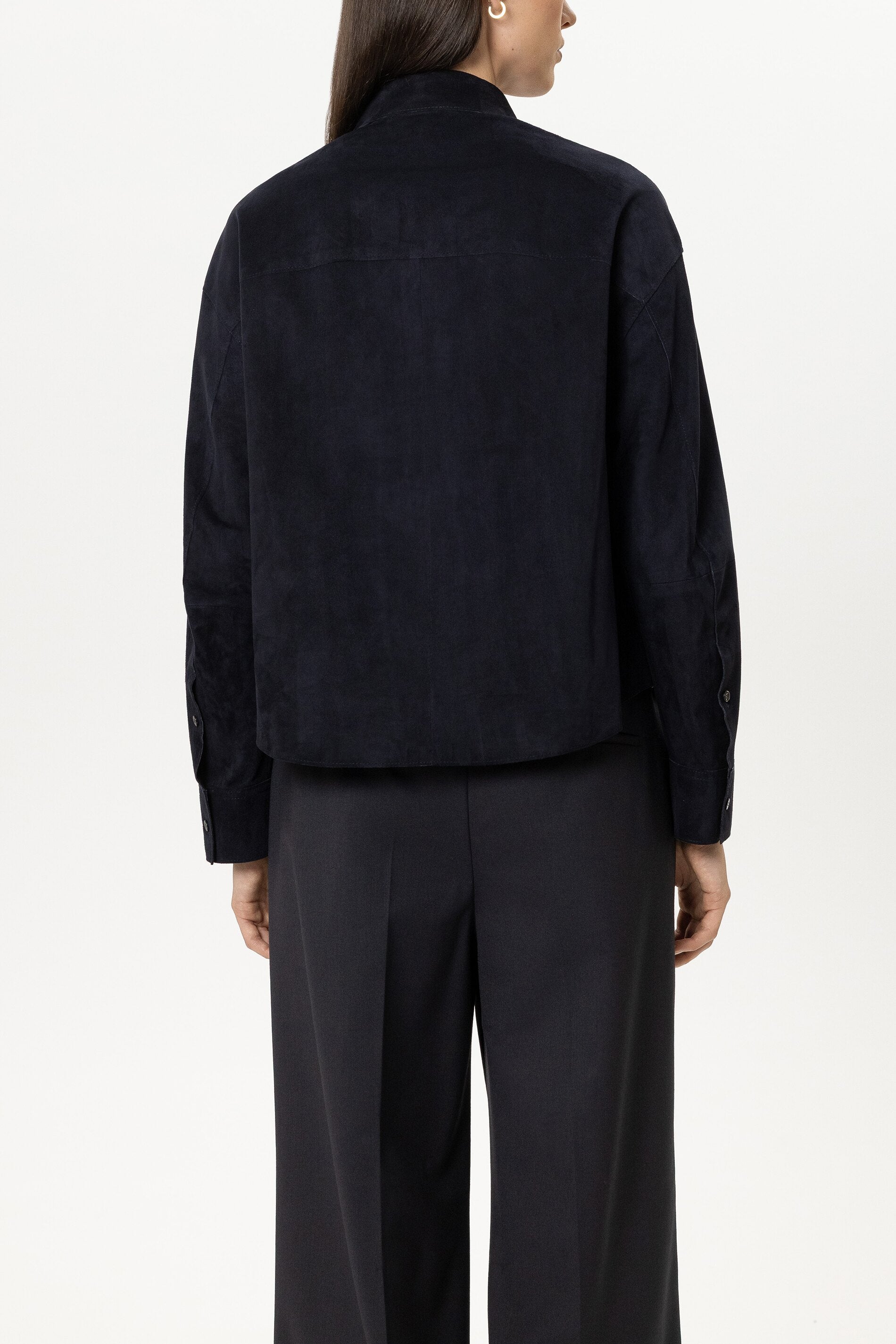 Veloursleder-Hemdjacke - winter navy - Standard | Model Rück