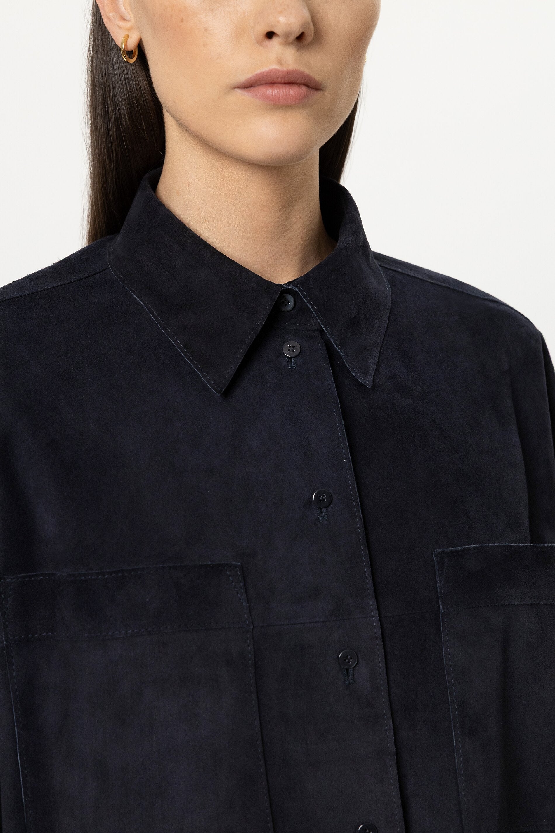 Veloursleder-Hemdjacke - winter navy - Standard | Model Detail
