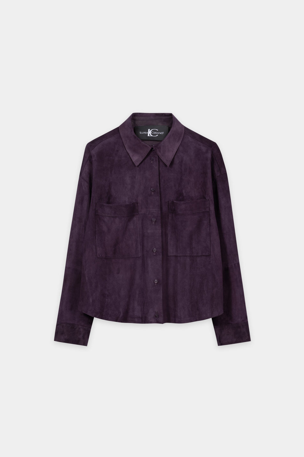 Suede overshirt jacket - plum - Standard