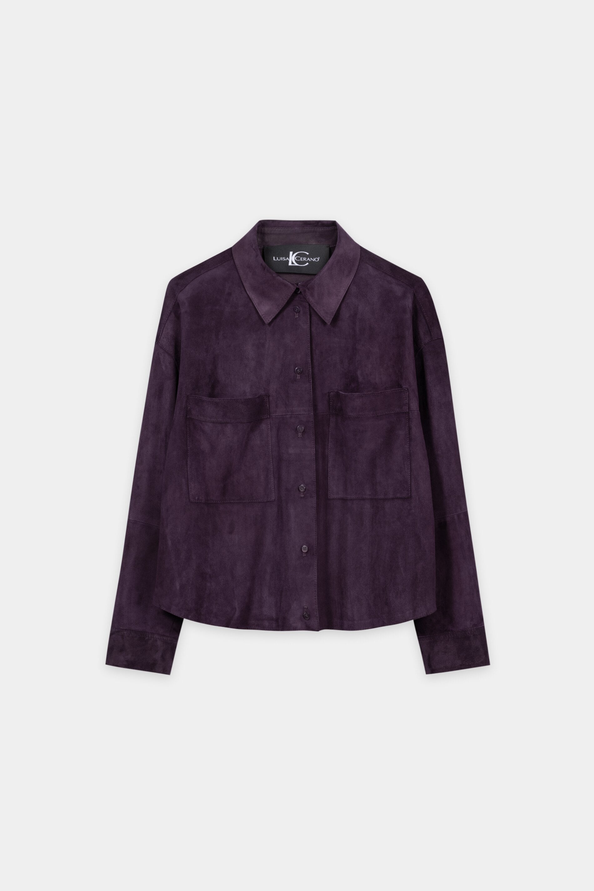 Veloursleder-Hemdjacke - plum - Standard | Artikel Front
