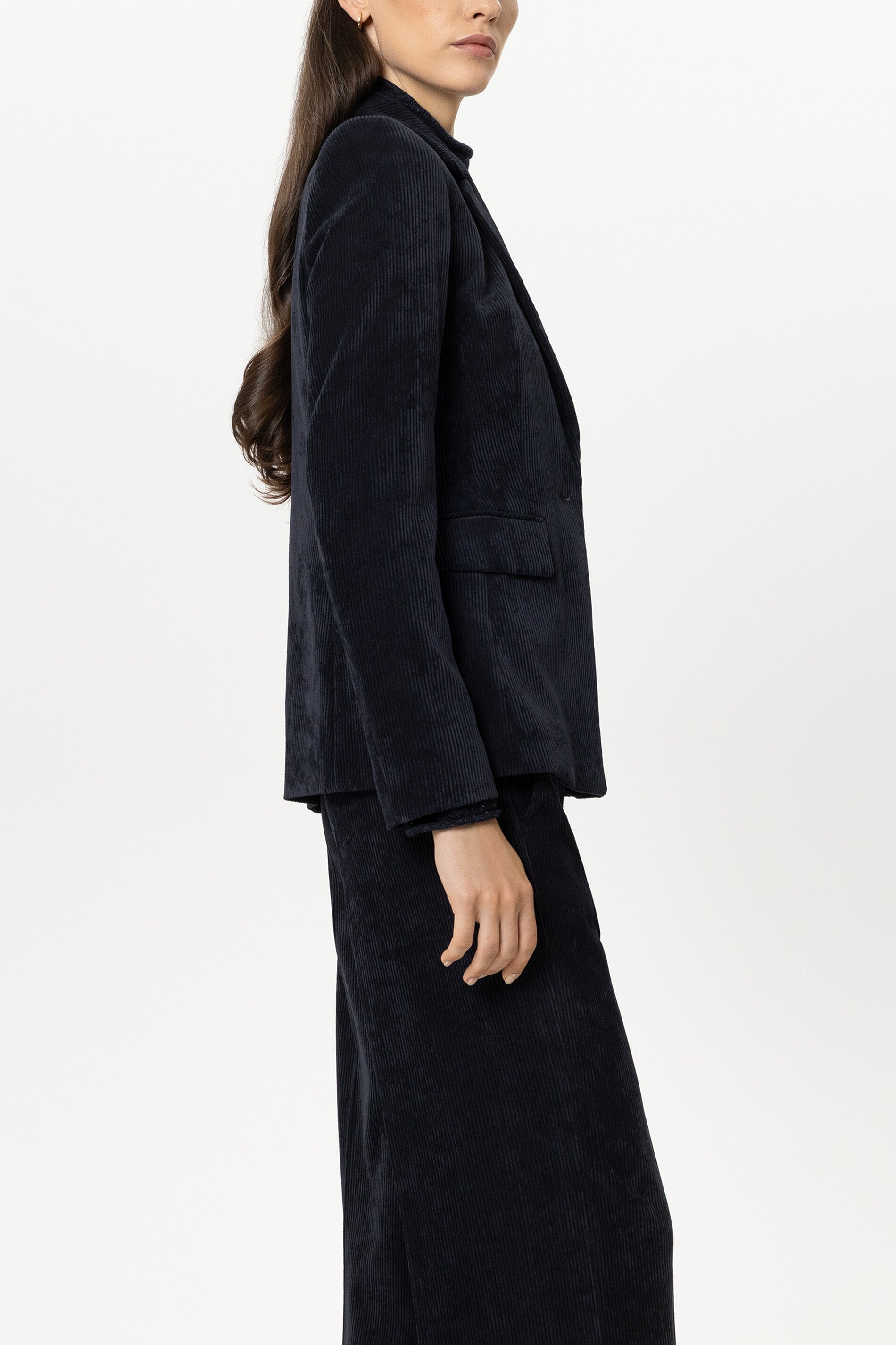 Cord-Ein-Knopf-Blazer - winter navy - Standard | Model Seite