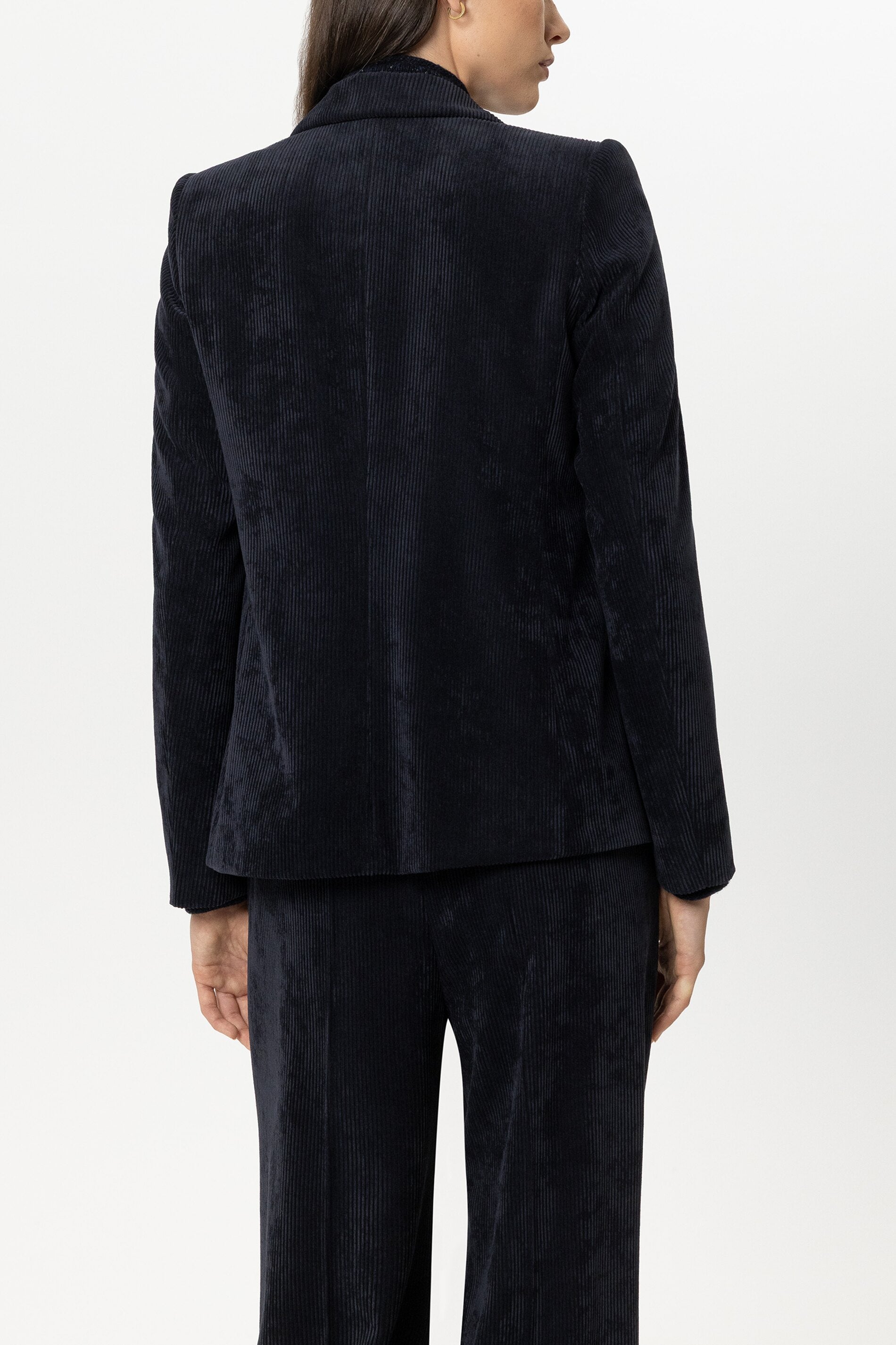 Cord-Ein-Knopf-Blazer - winter navy - Standard | Model Rück