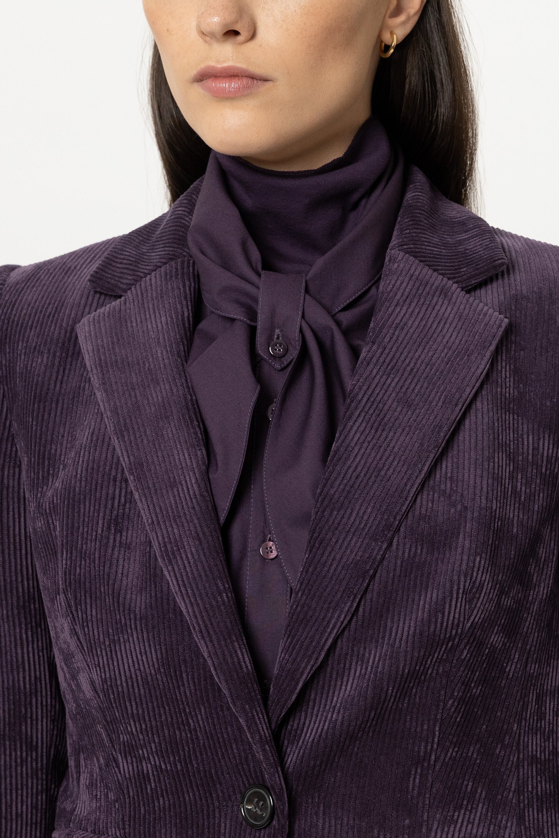 Cord-Ein-Knopf-Blazer - plum - Standard | Model Detail
