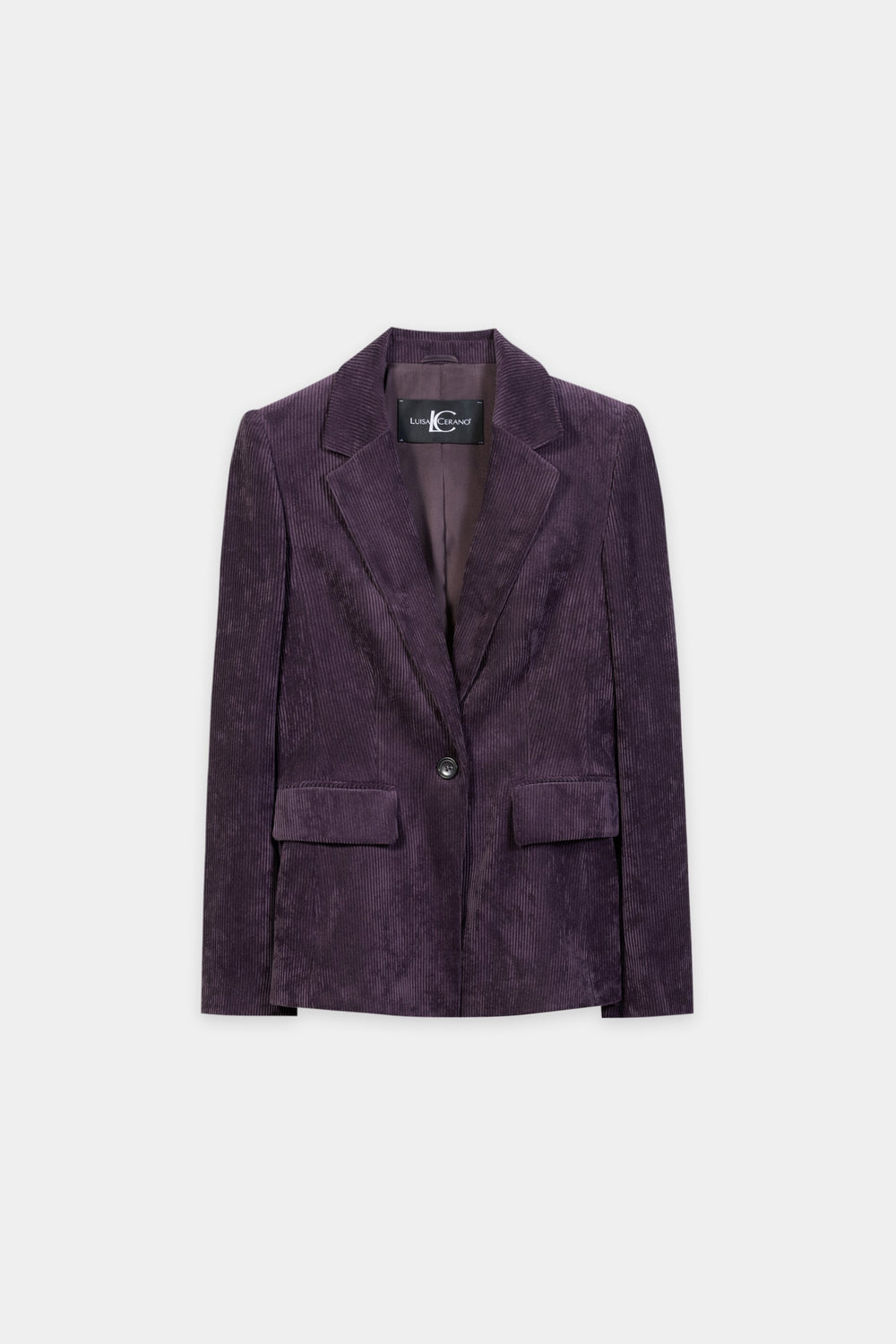 Cord-Ein-Knopf-Blazer - plum - Standard