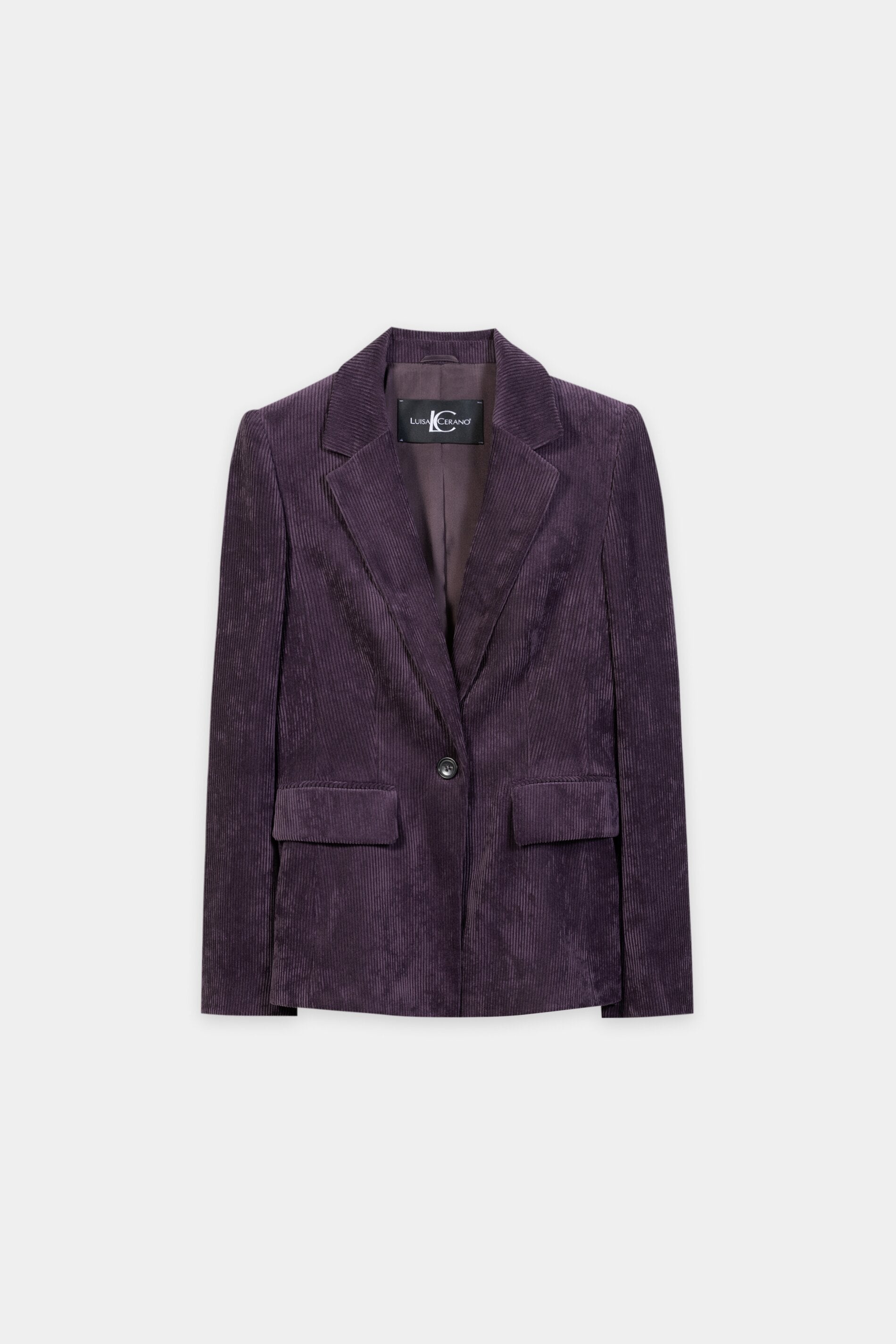 Cord-Ein-Knopf-Blazer - plum - Standard | Artikel Front