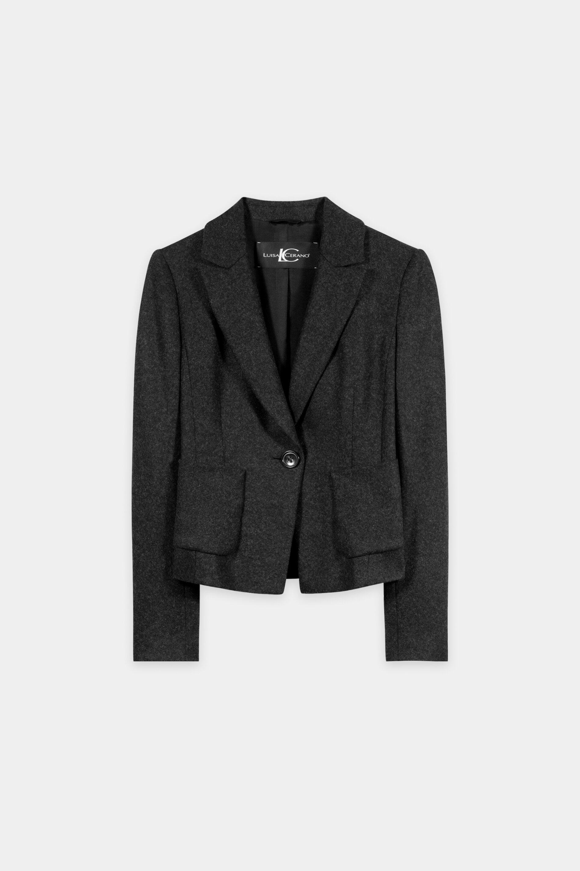 Flanell-Ein-Knopf-Blazer - anthracite - Standard | Artikel Front