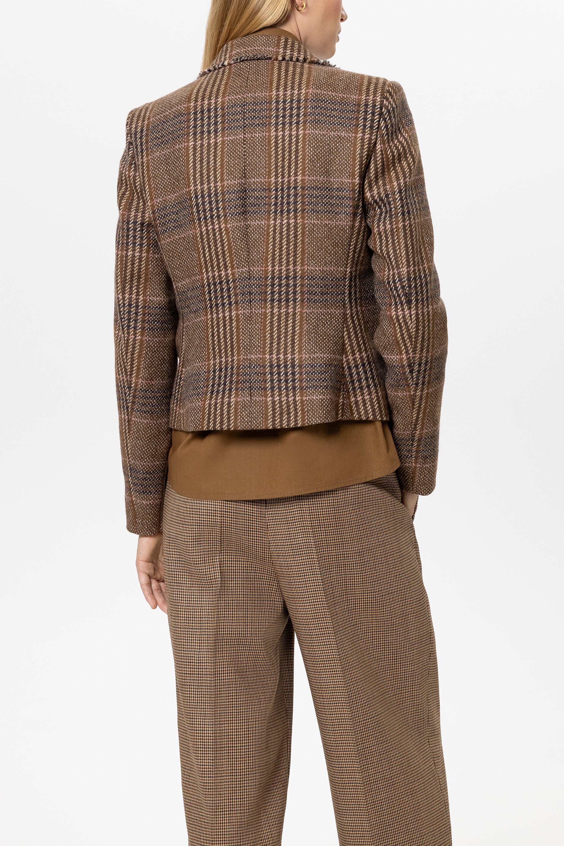 Karo-Ein-Knopf-Blazer - multi - Standard | Model Rück
