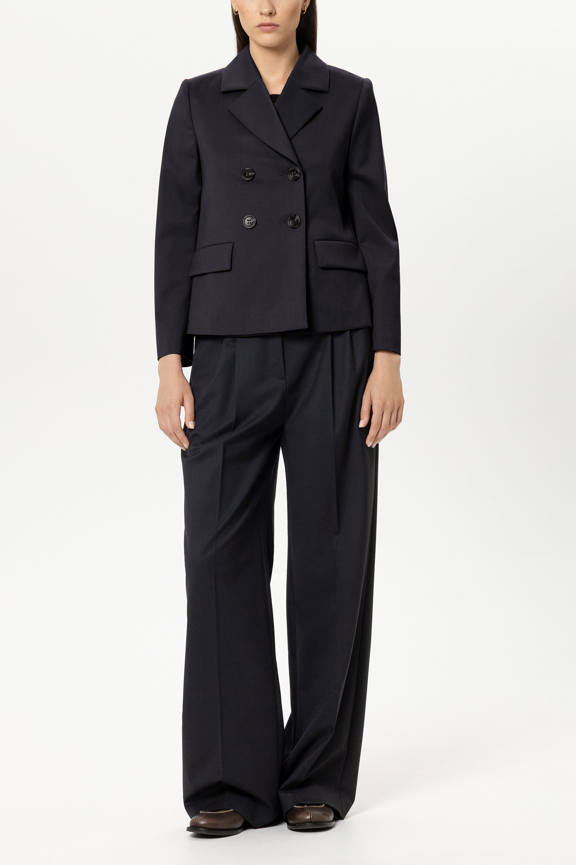 Blazer aus Woll-Mix - winter navy - Standard | Model Front