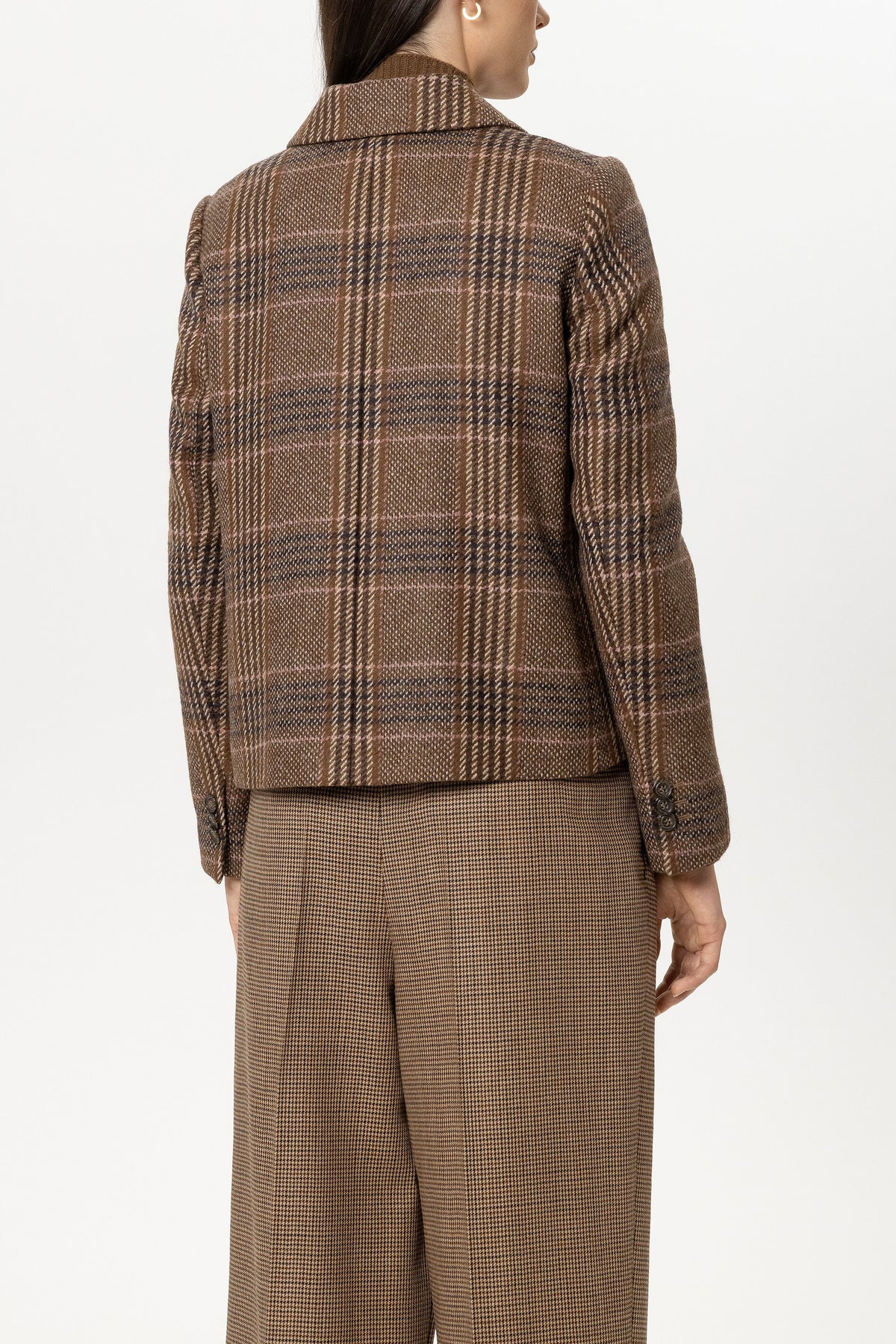 Karo-Blazer aus Woll-Mix - multi - Standard | Model Rück