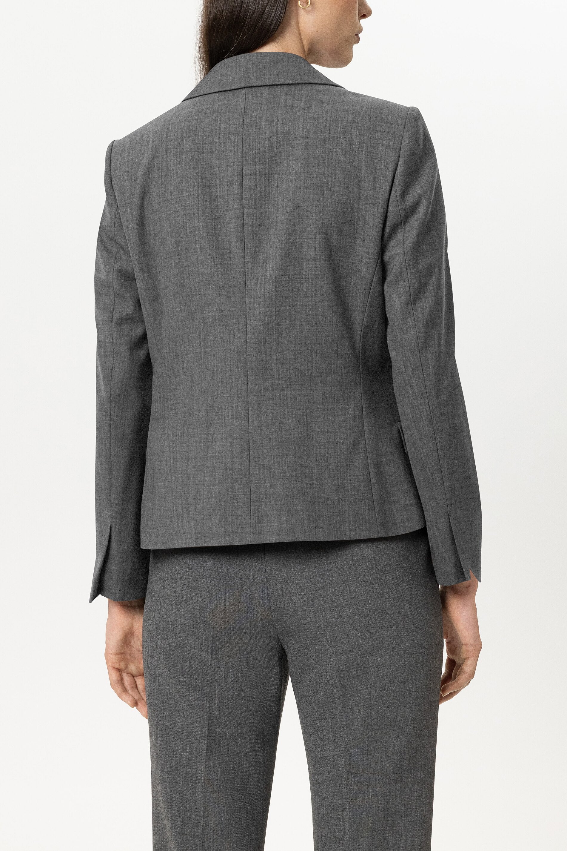 Zwei-Knopf-Blazer - heather grey - Standard | Model Rück