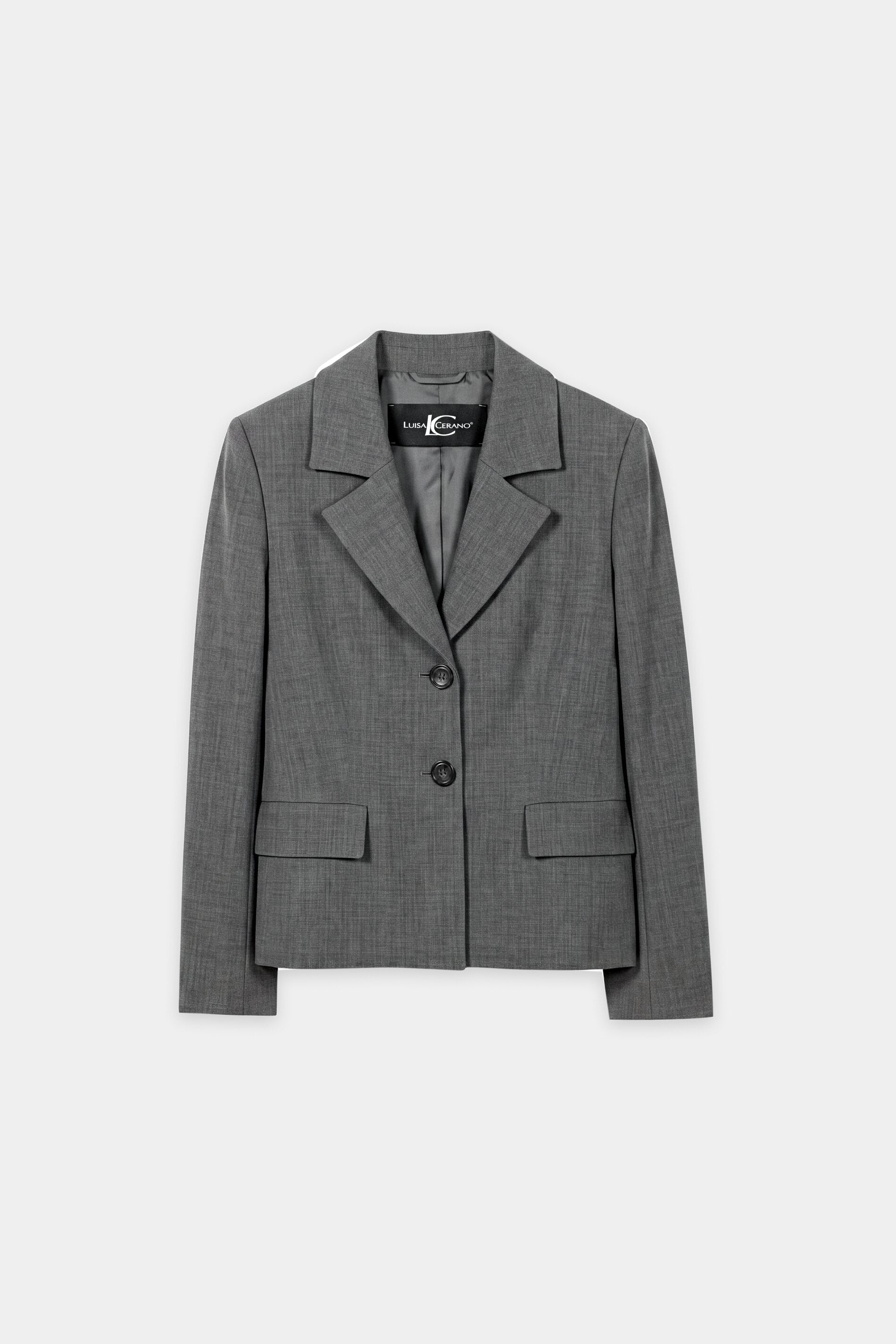 Zwei-Knopf-Blazer - heather grey - Standard | Artikel Front