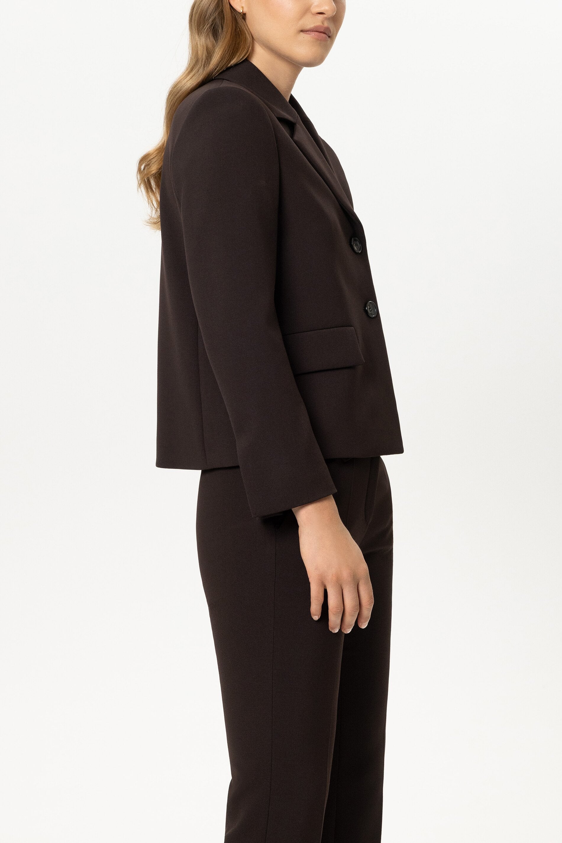 Zwei-Knopf-Blazer - truffle - Standard | Model Seite