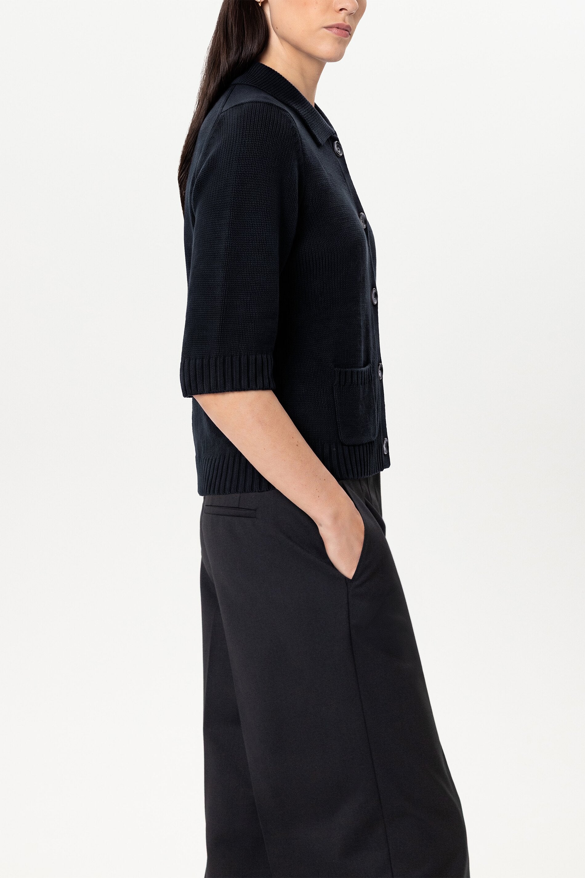 Cardigan aus Kaschmir-Mix - winter navy - Standard | Model Seite