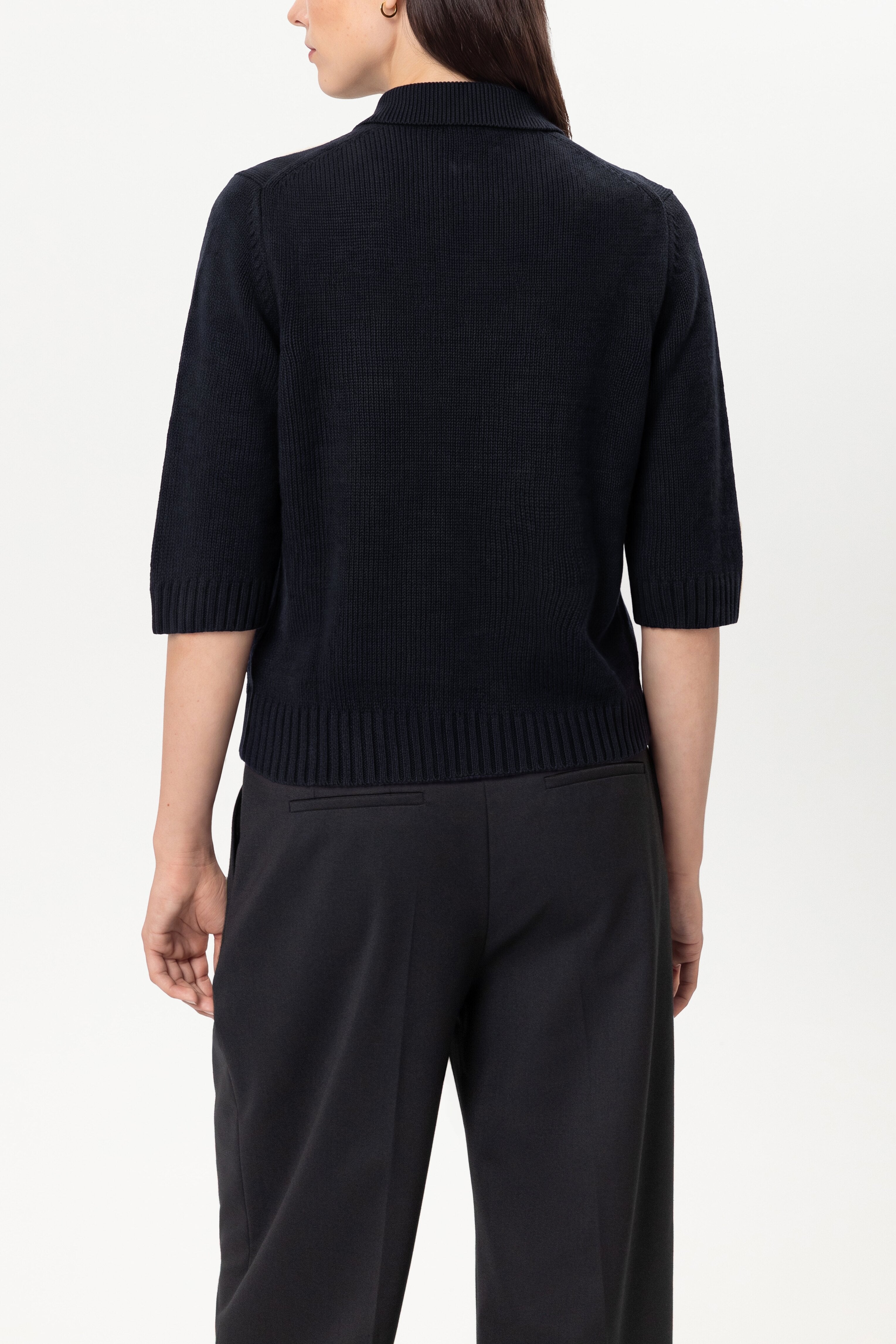 Cardigan aus Kaschmir-Mix - winter navy - Standard | Model Rück