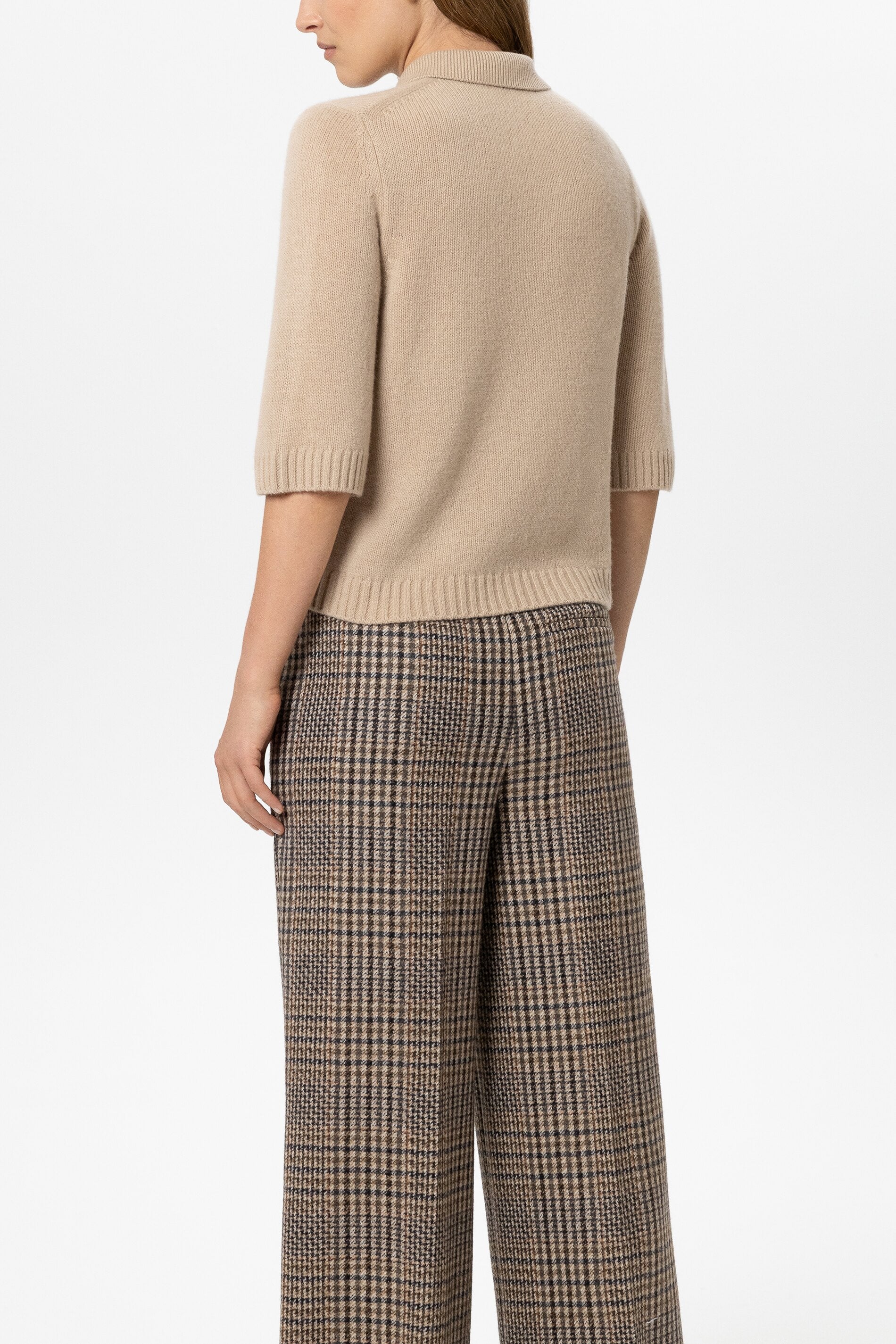 Cardigan aus Kaschmir-Mix - soft caramel - Standard | Model Rück