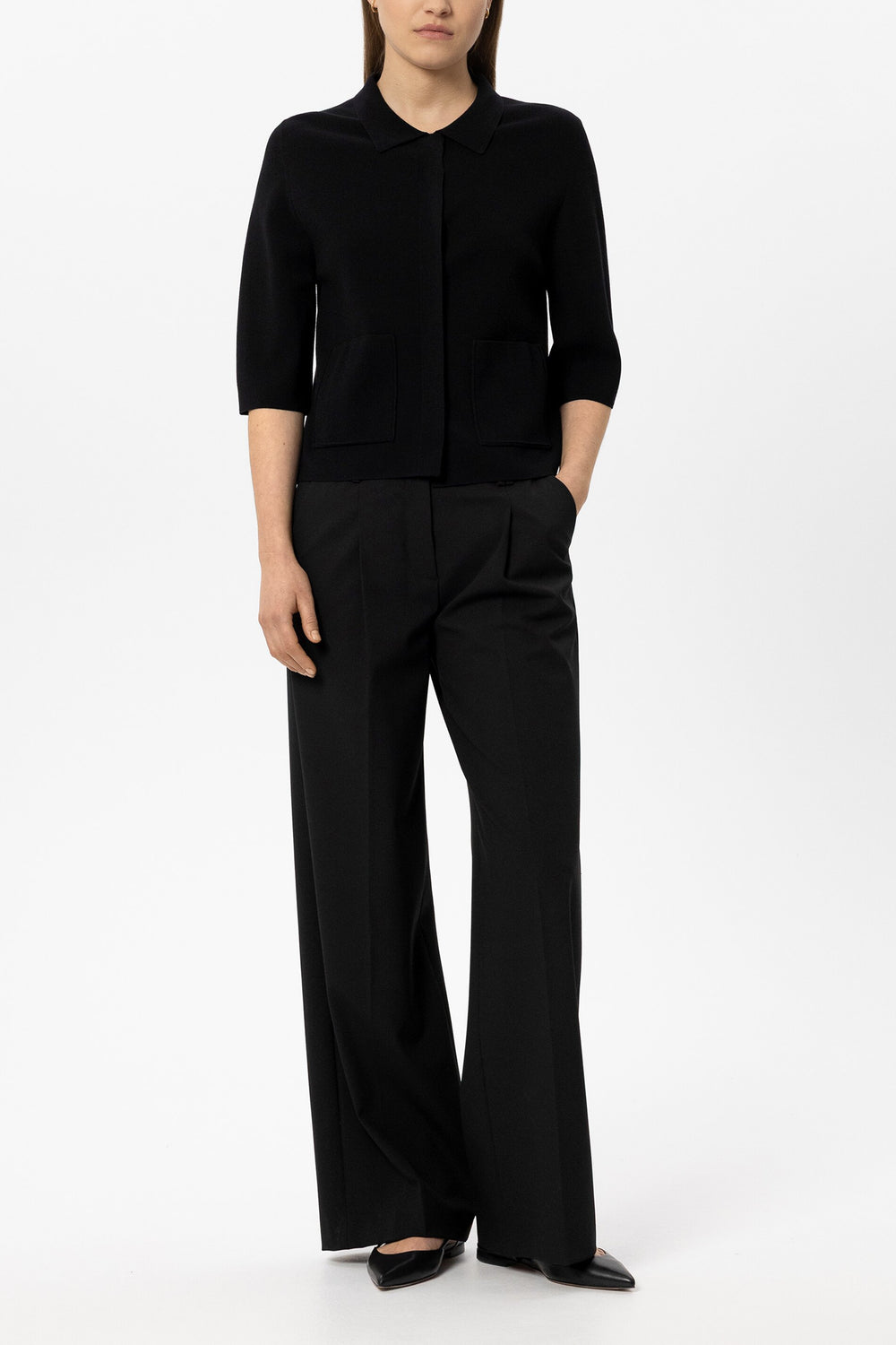 Feinstrick-Cardigan - black - Standard