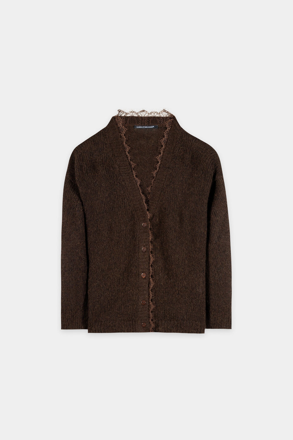 Cardigan aus Alpaka-Mix - marone - Standard