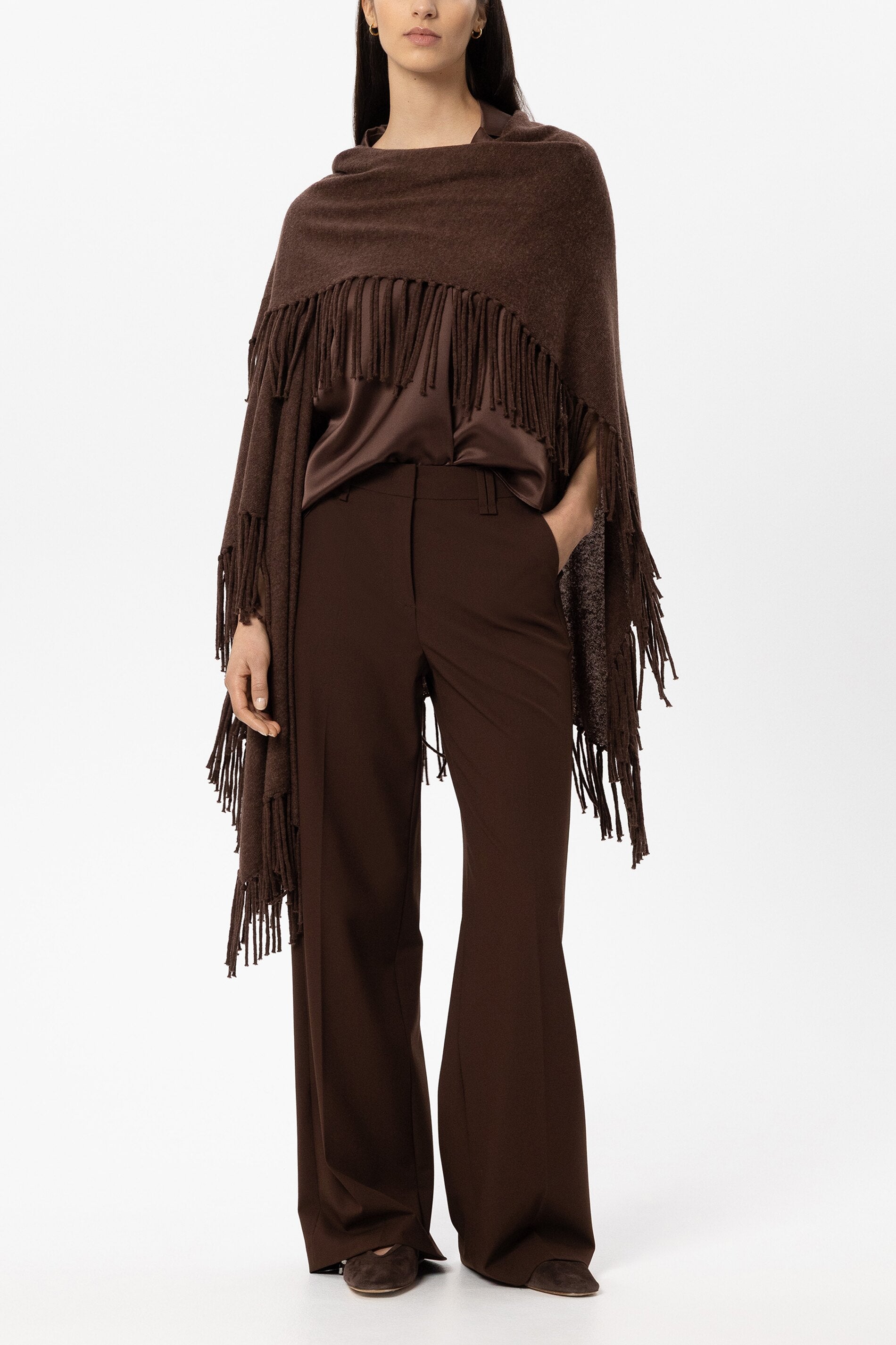 Cape aus Alpaka-Mix - marone - Standard | Model Front