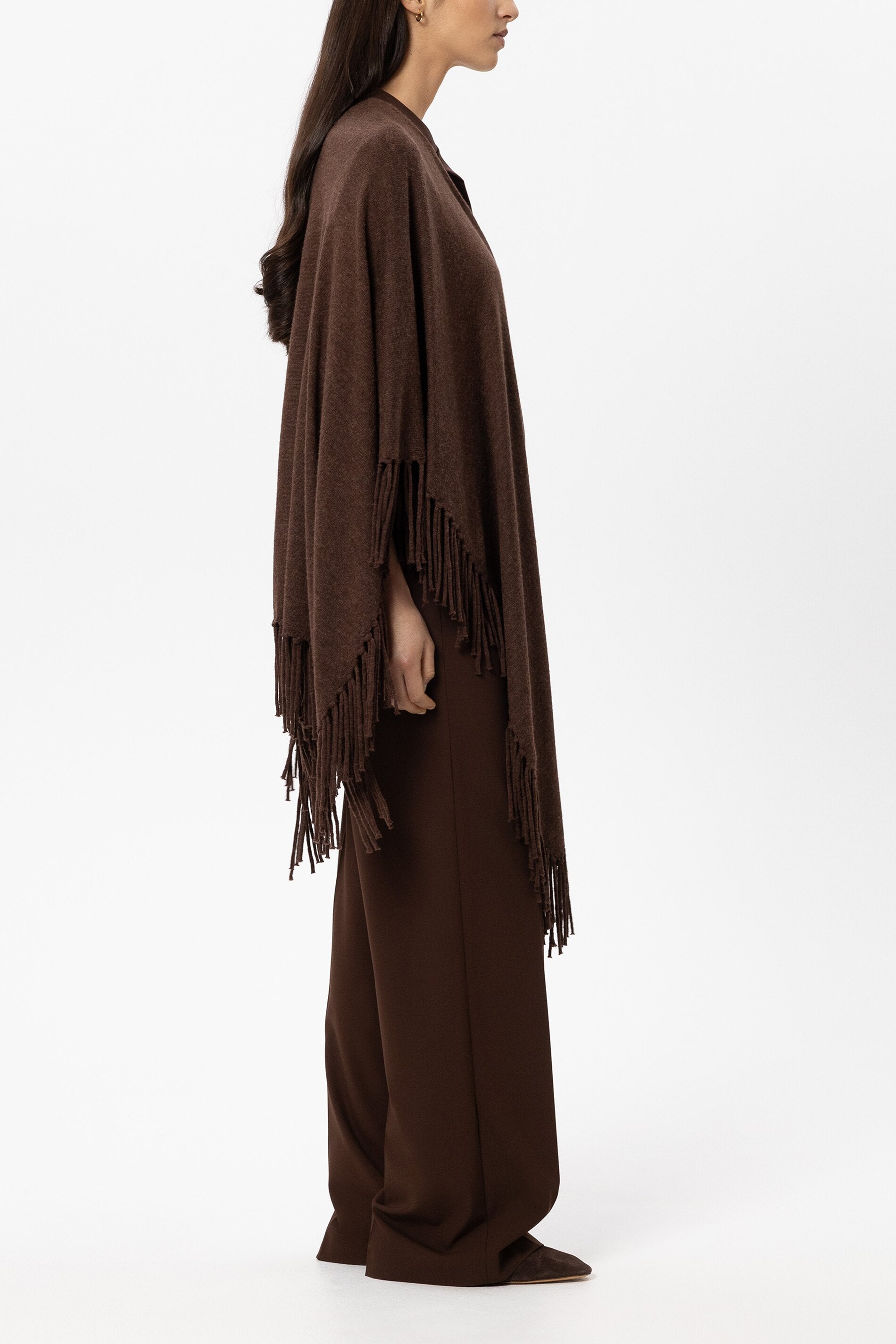 Cape aus Alpaka-Mix - marone - Standard | Model Seite