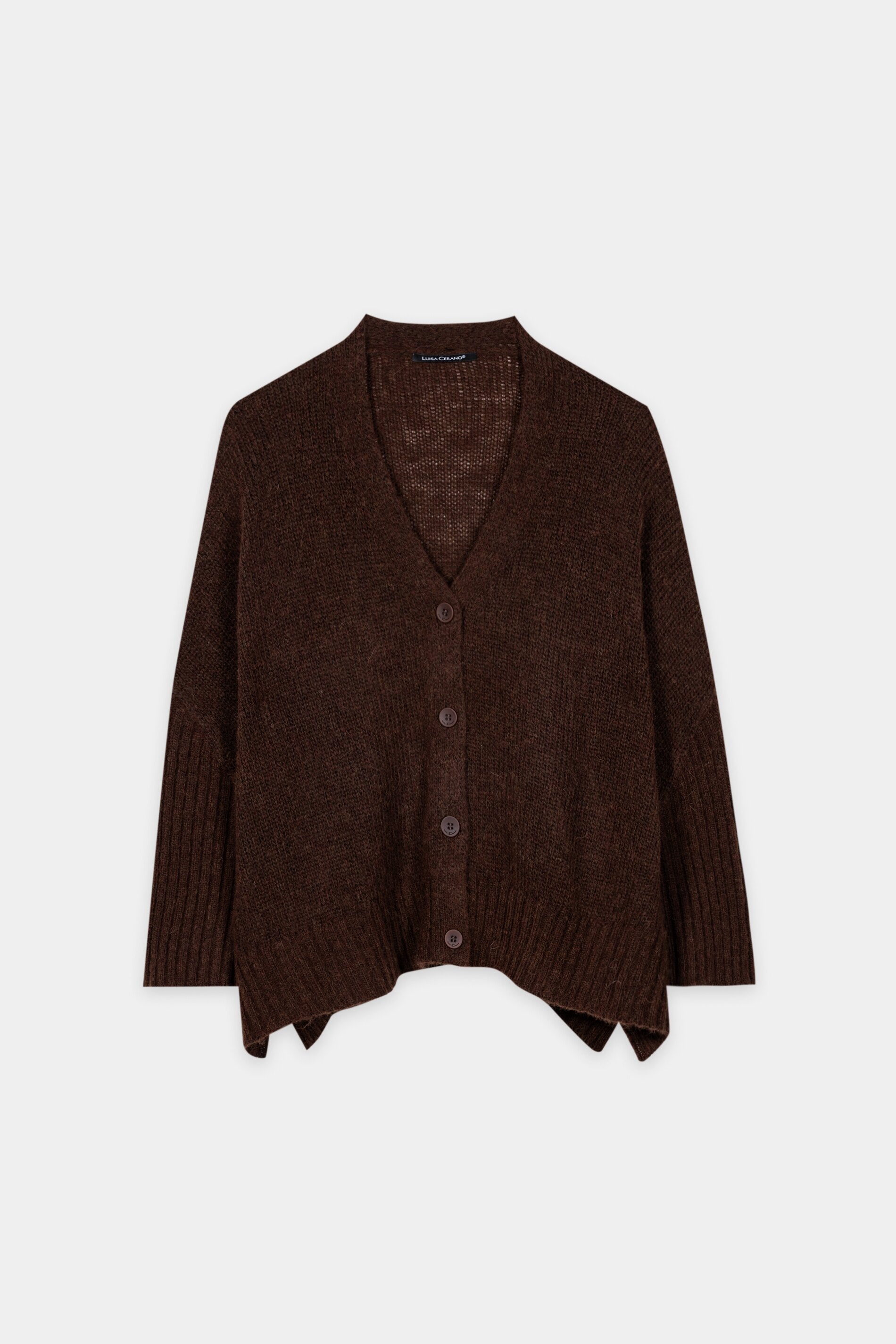 Cape-Cardigan aus Alpaka-Mix - marone - Standard | Artikel Front